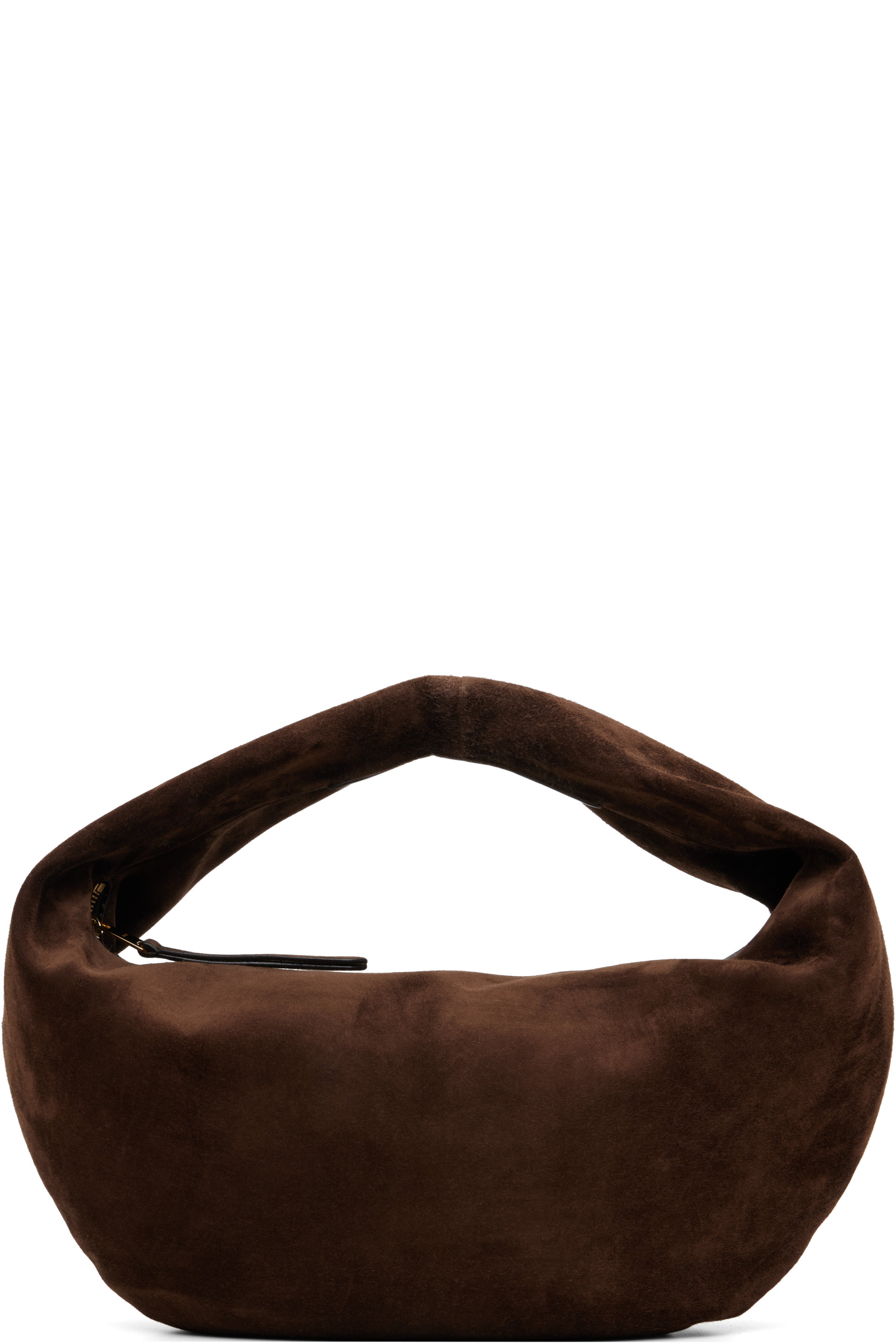 KHAITE - Brown Calf Suede Medium Olivia Bag