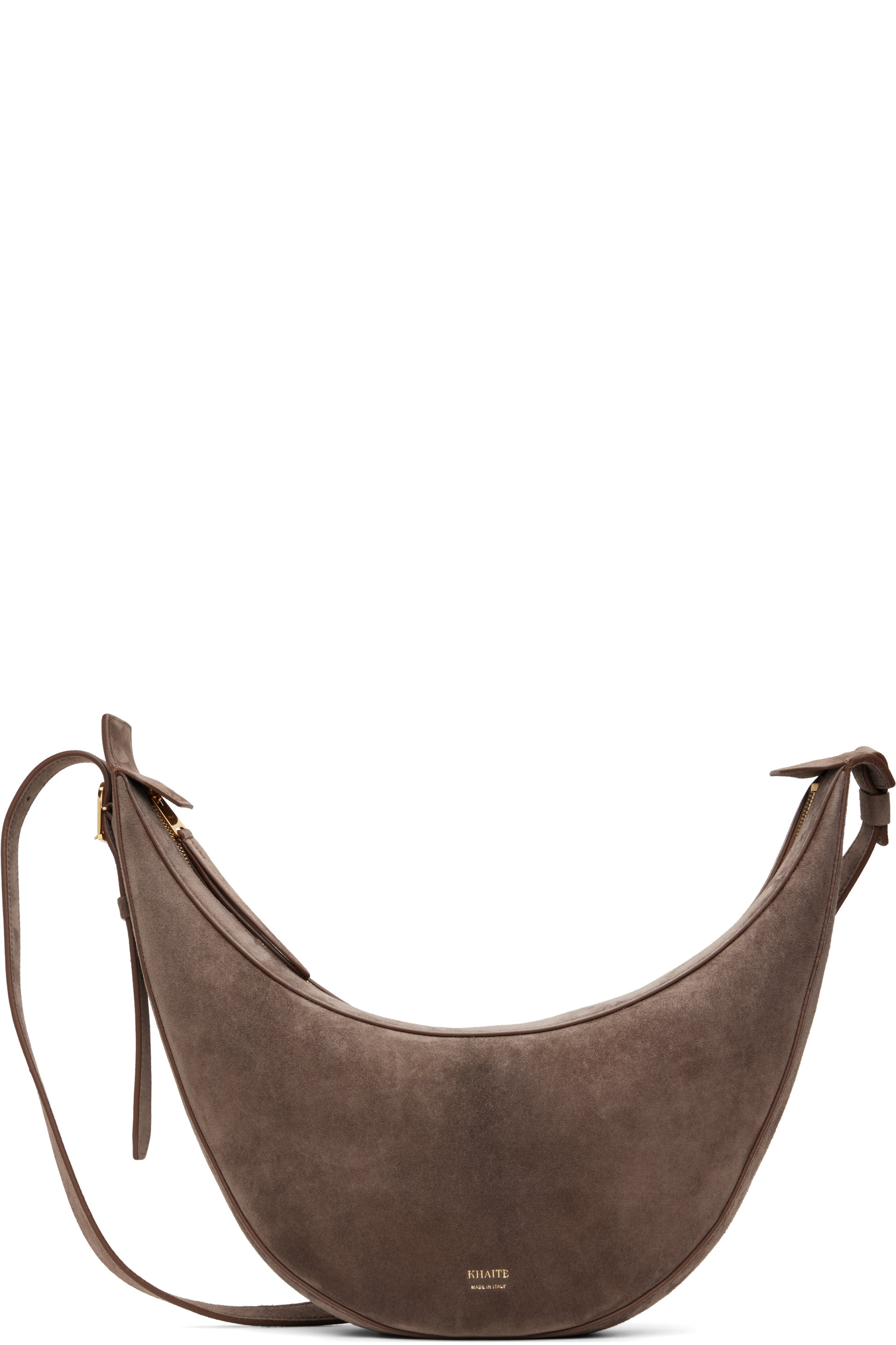 KHAITE - Taupe Suede Augustina Small Crossbody Bag