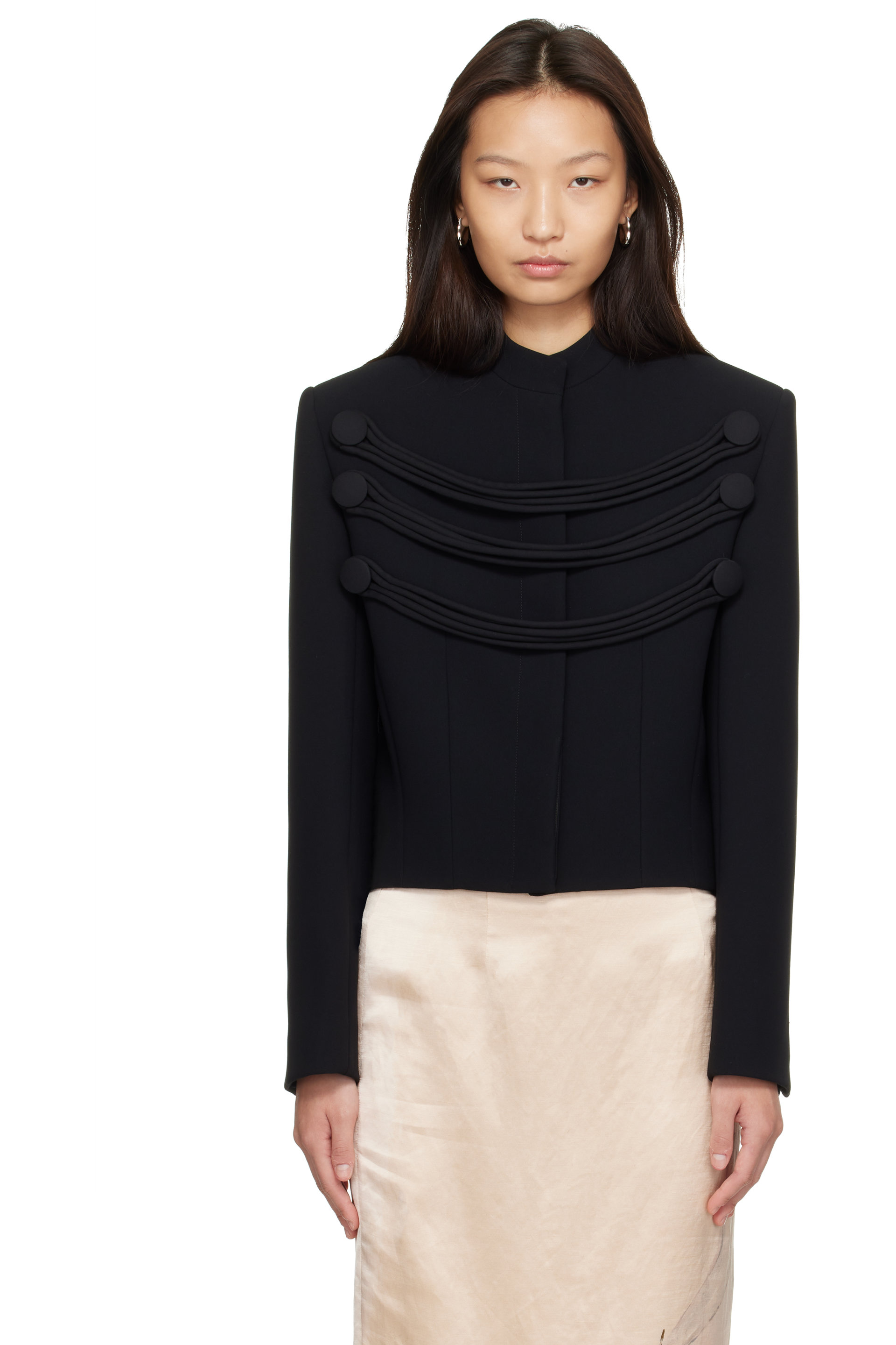 KHAITE - Black York Cord Embroidered Jacket