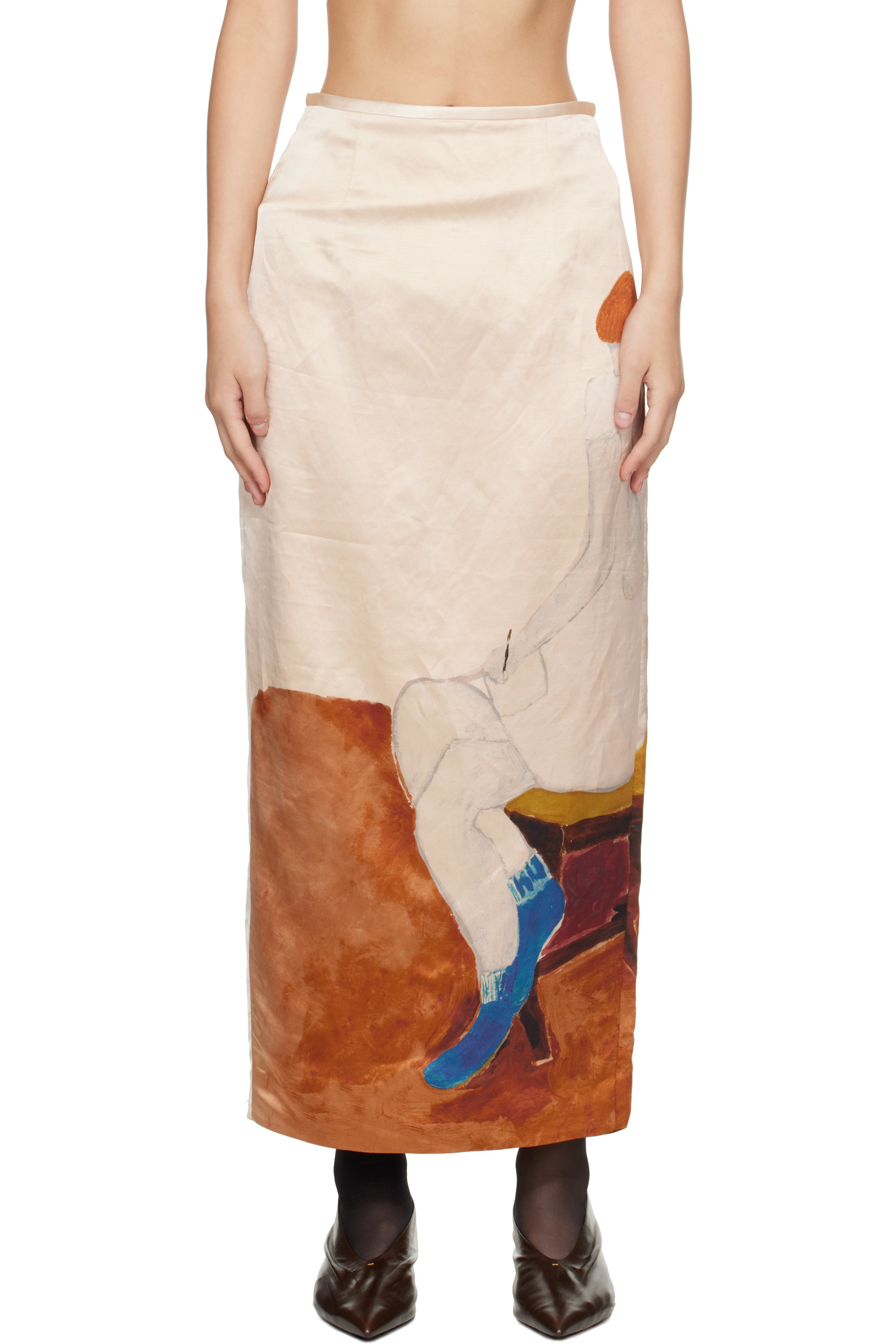 KHAITE - Beige Winton Maxi Skirt