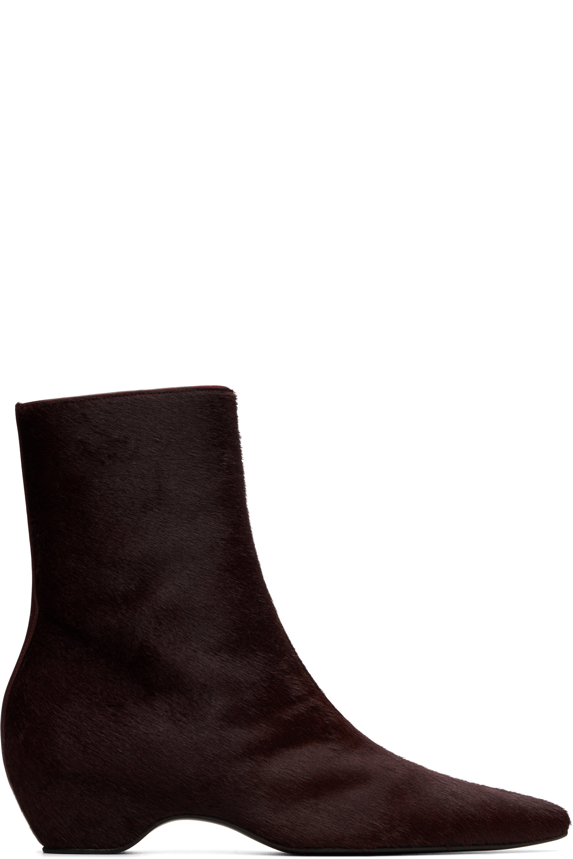 KHAITE - Burgundy Sybil Ankle Boots