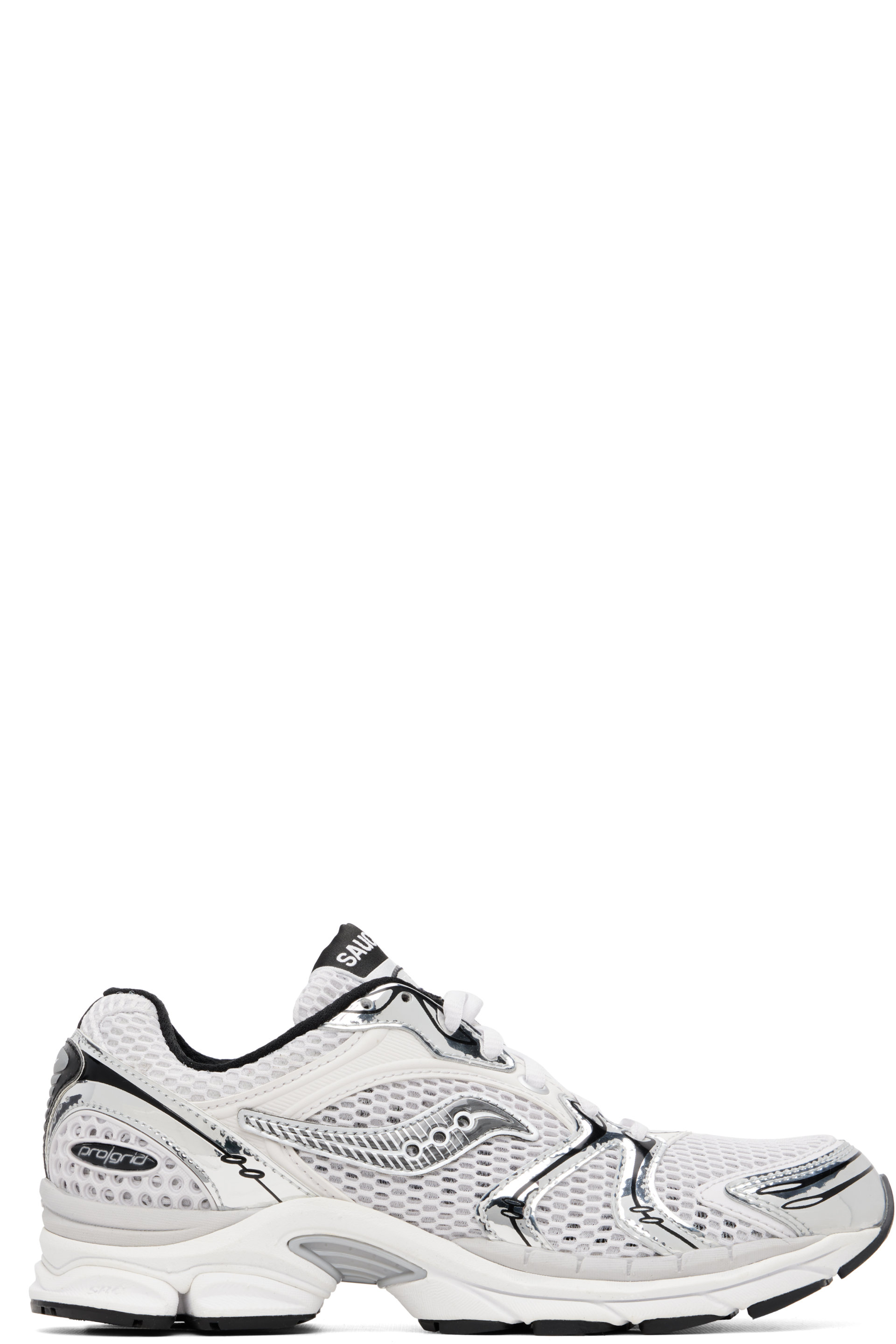 Saucony - White & Silver ProGrid Triumph 4 Sneakers
