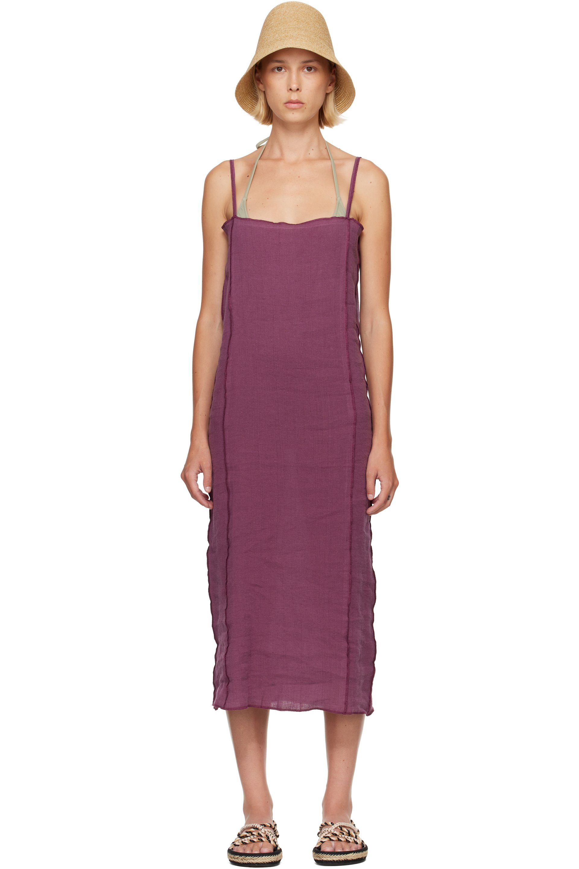 Baserange - Purple Shok Slip Midi Dress