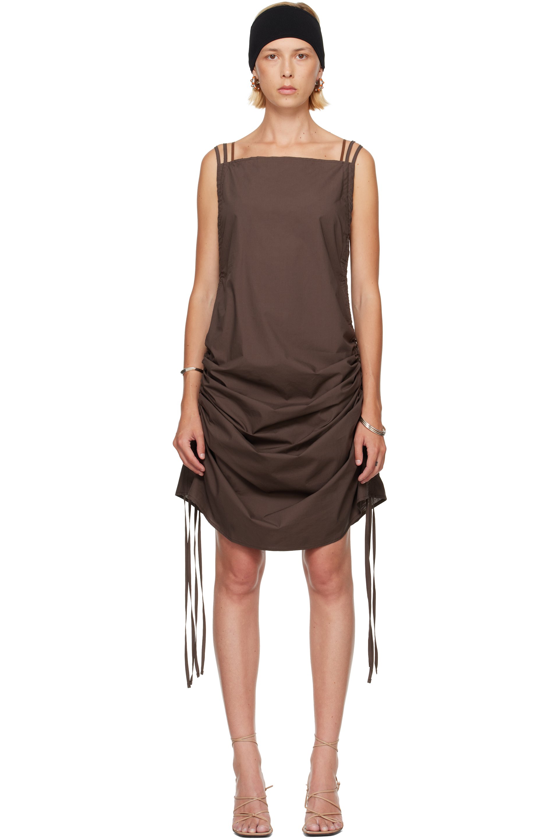 Baserange - SSENSE Exclusive Brown Pictorial Midi Dress