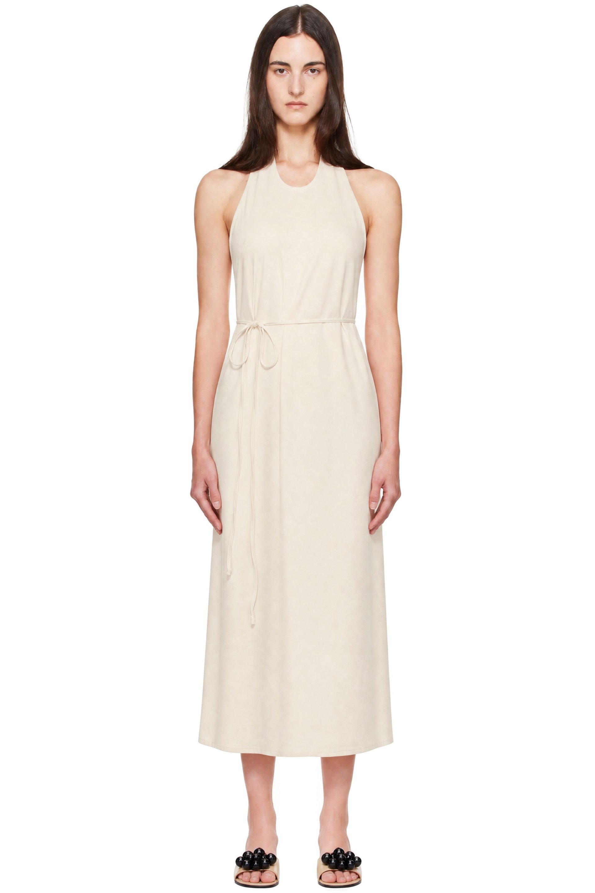 Baserange - Off-White Apron Midi Dress