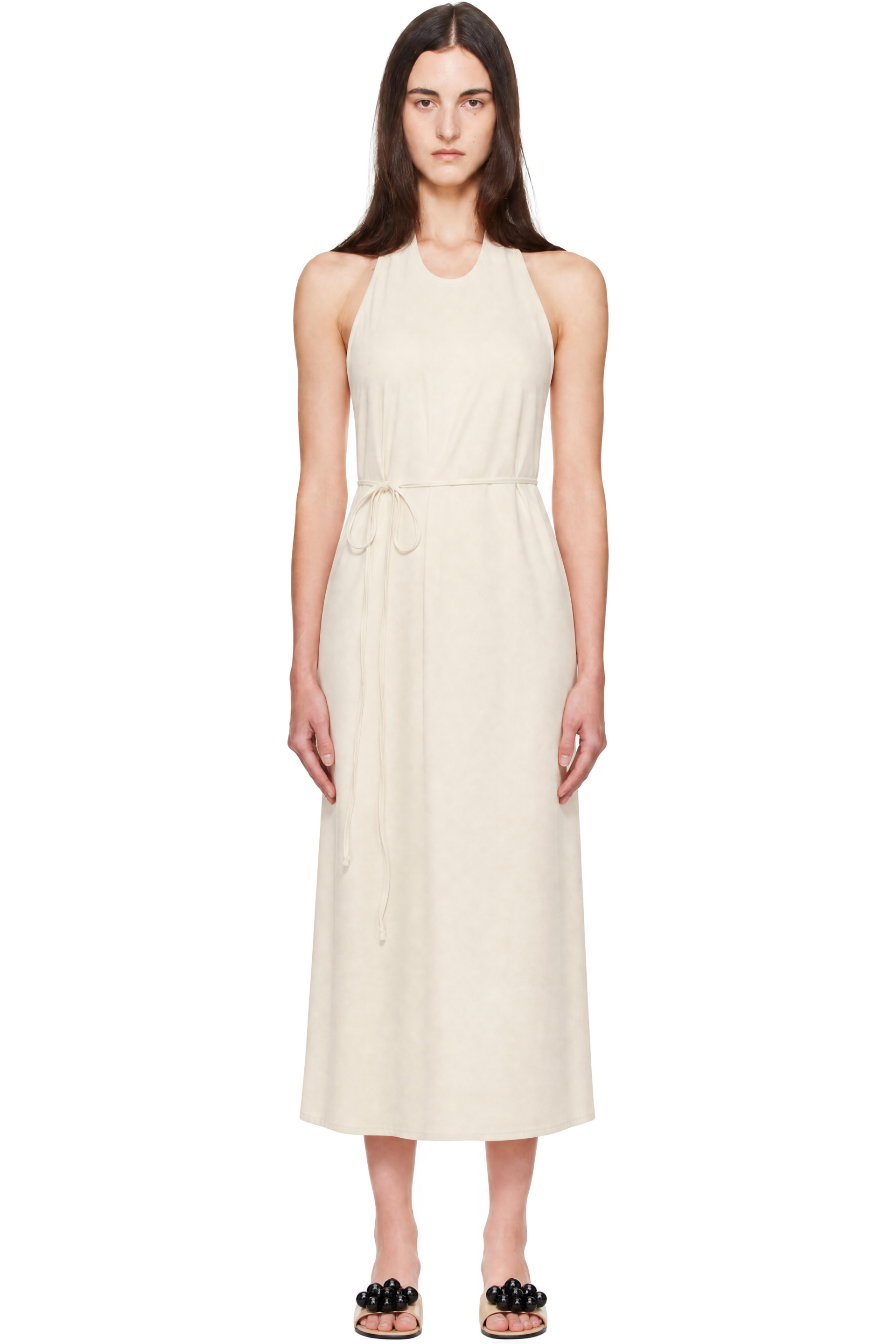 Baserange - Off-White Apron Midi Dress