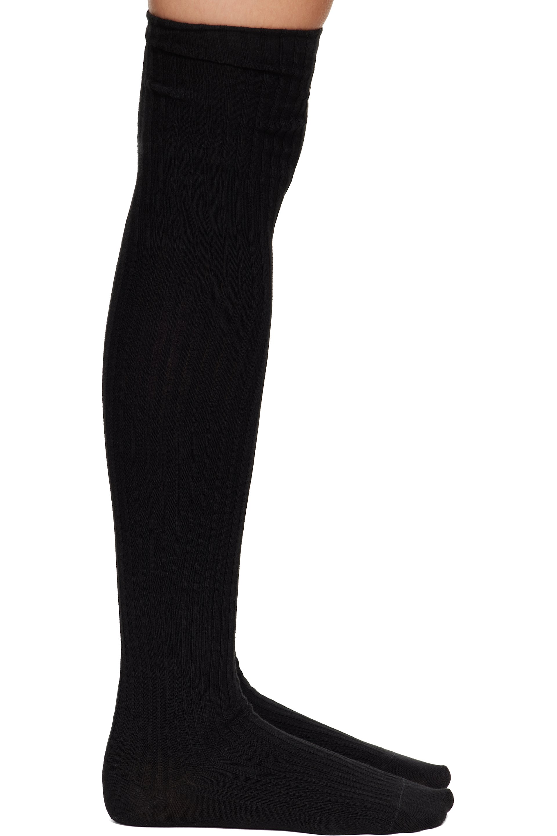 Baserange - Black Overknee Socks