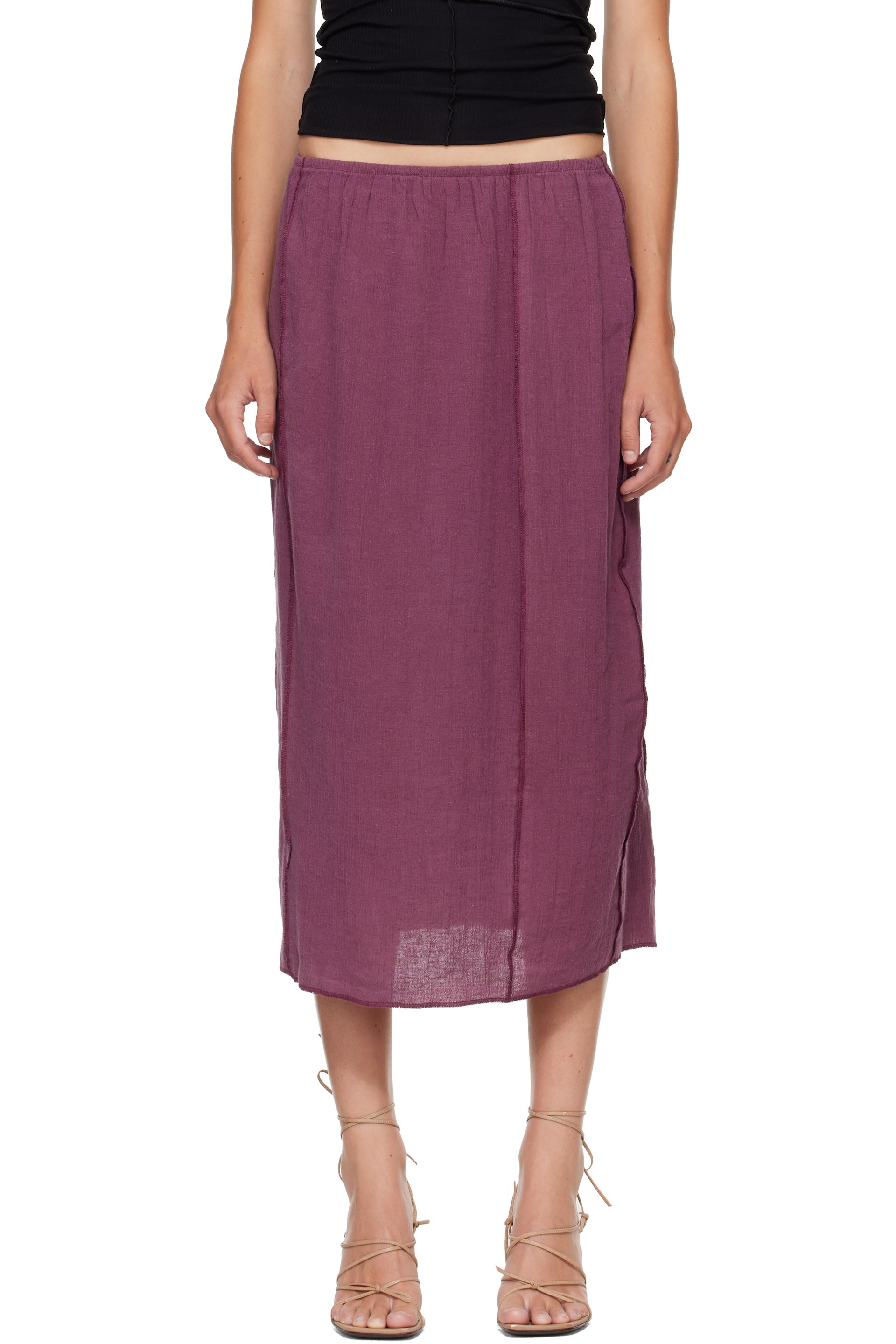 Baserange - Purple Shok Midi Skirt