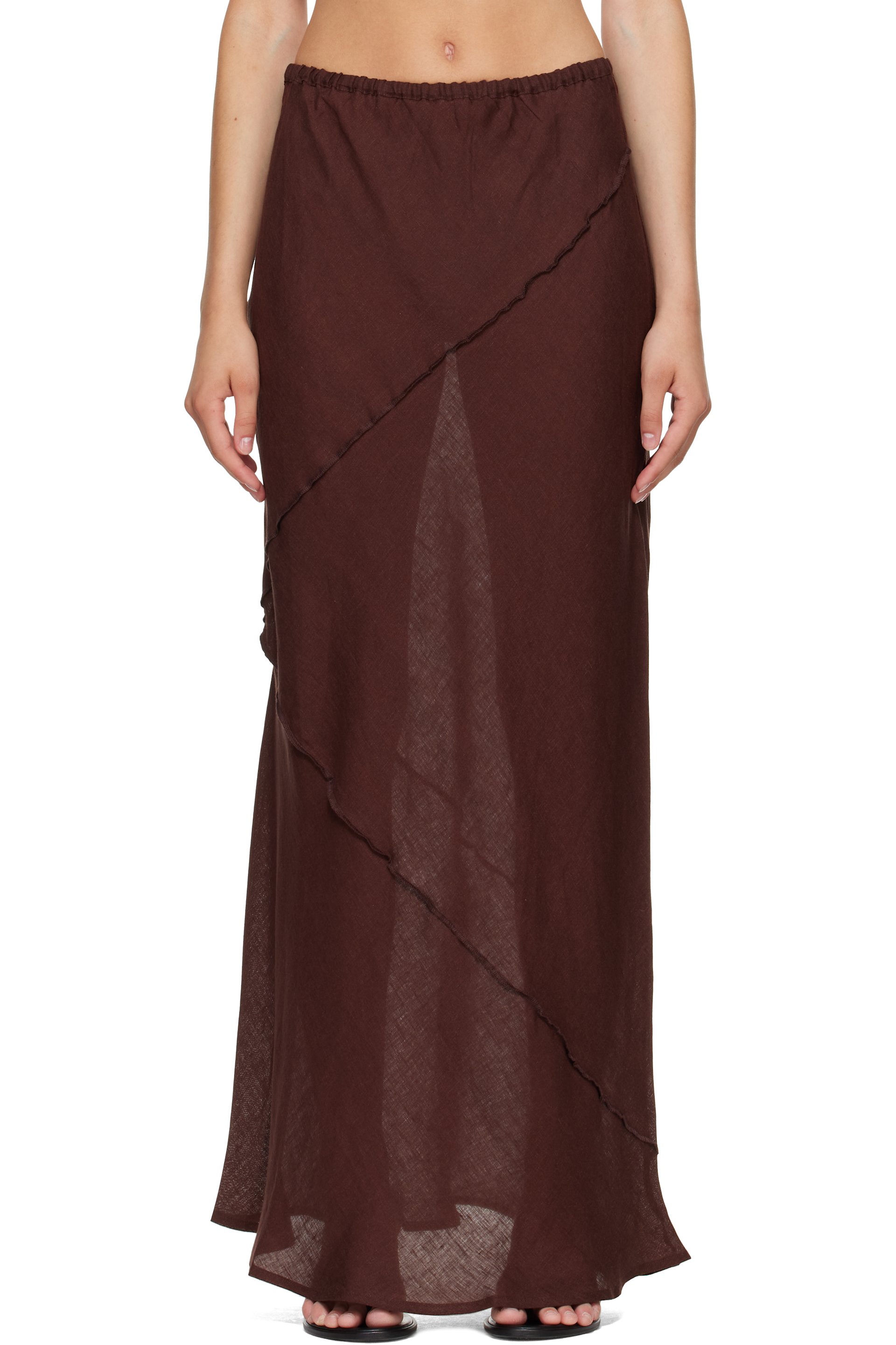 Baserange - Brown Lava Maxi Skirt