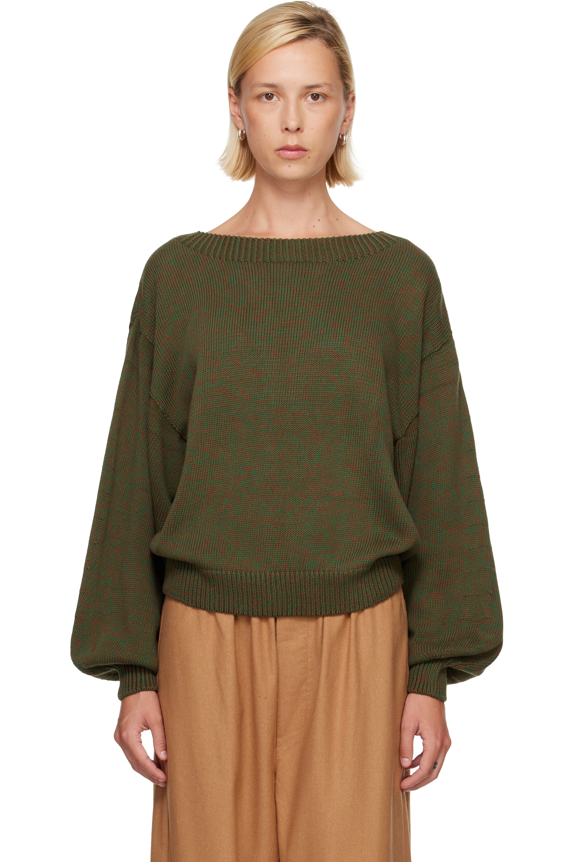 Baserange - Green & Brown Calla Sweater