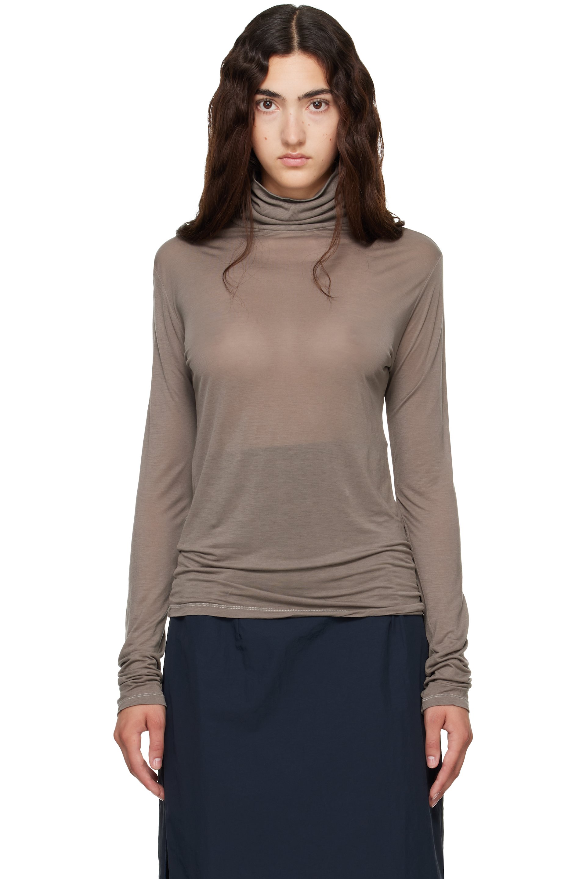 Baserange - Gray Long Sleeve Turtleneck