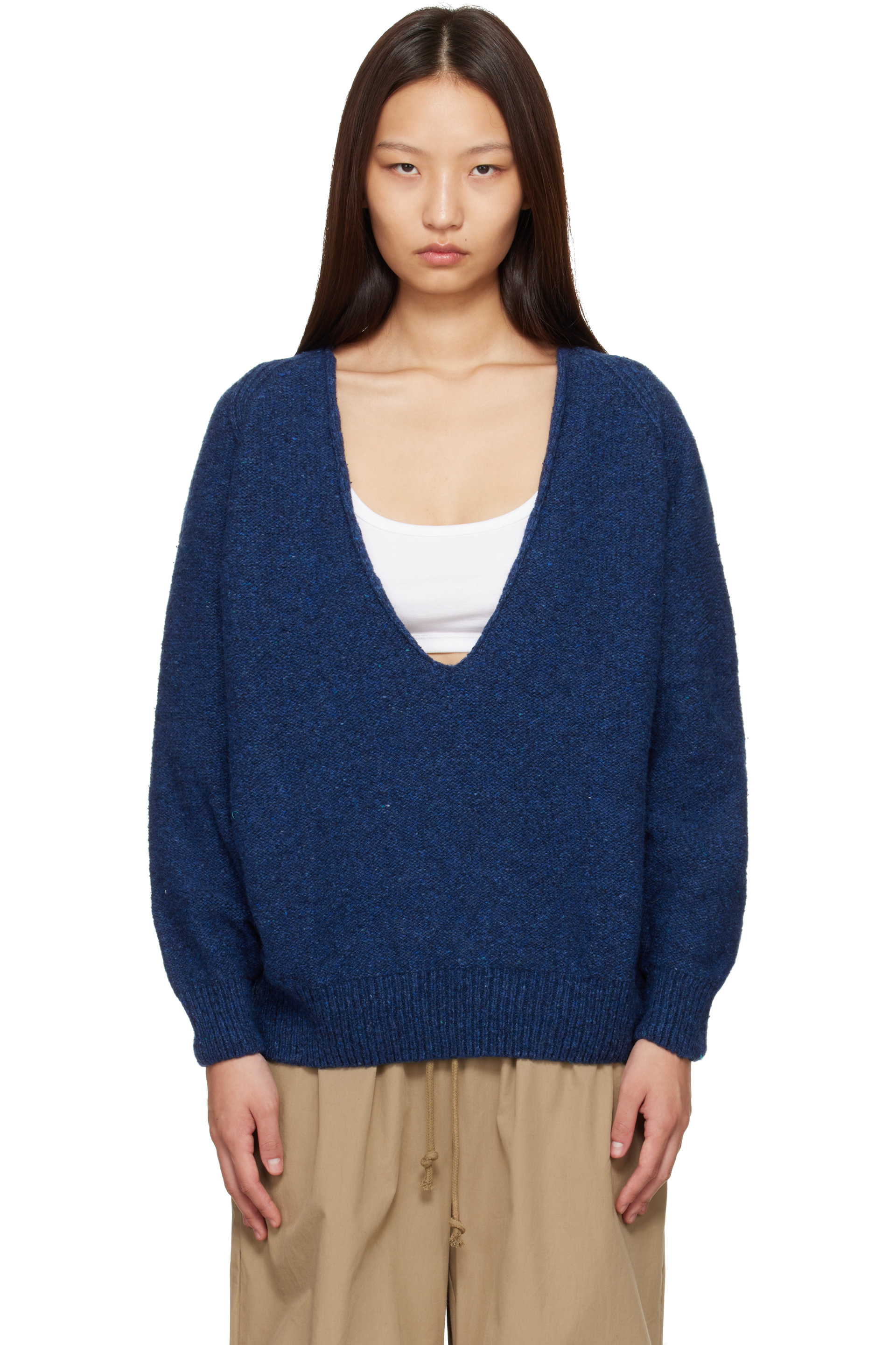 Baserange - Blue Soar V-Neck Sweater