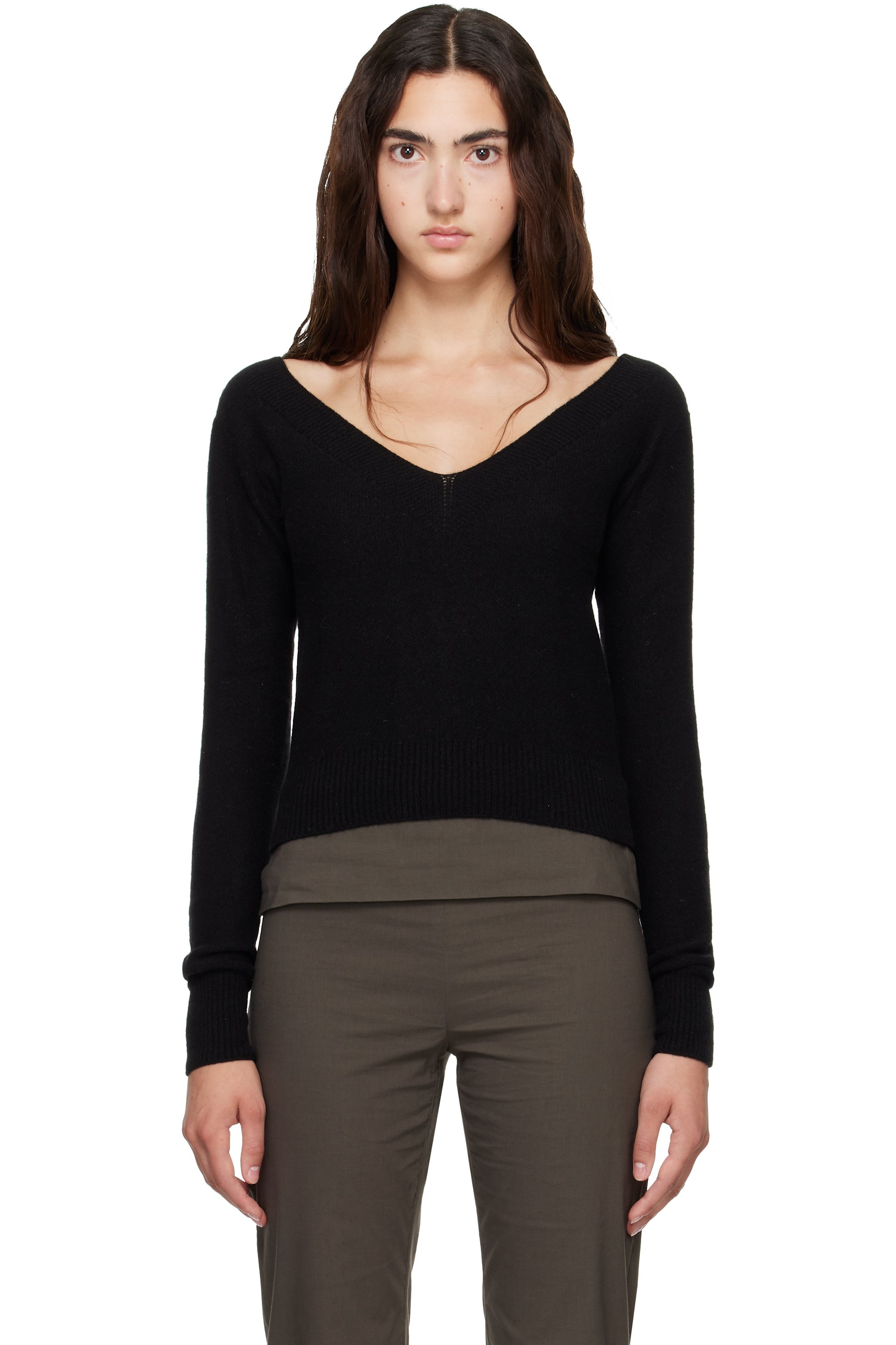 Baserange - Black Tier V-Neck Sweater