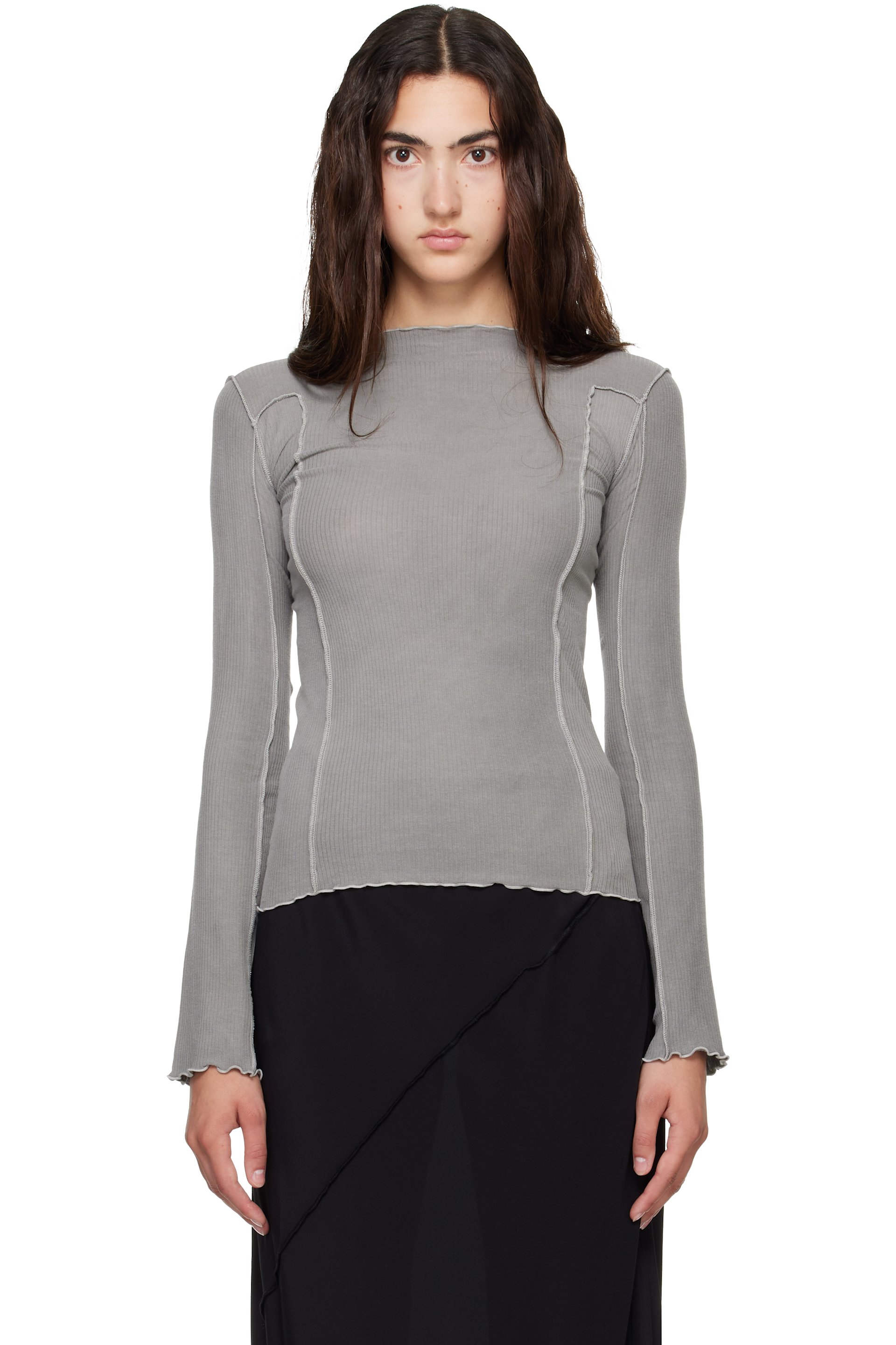 Baserange - Gray Omato Long Sleeve T-shirt