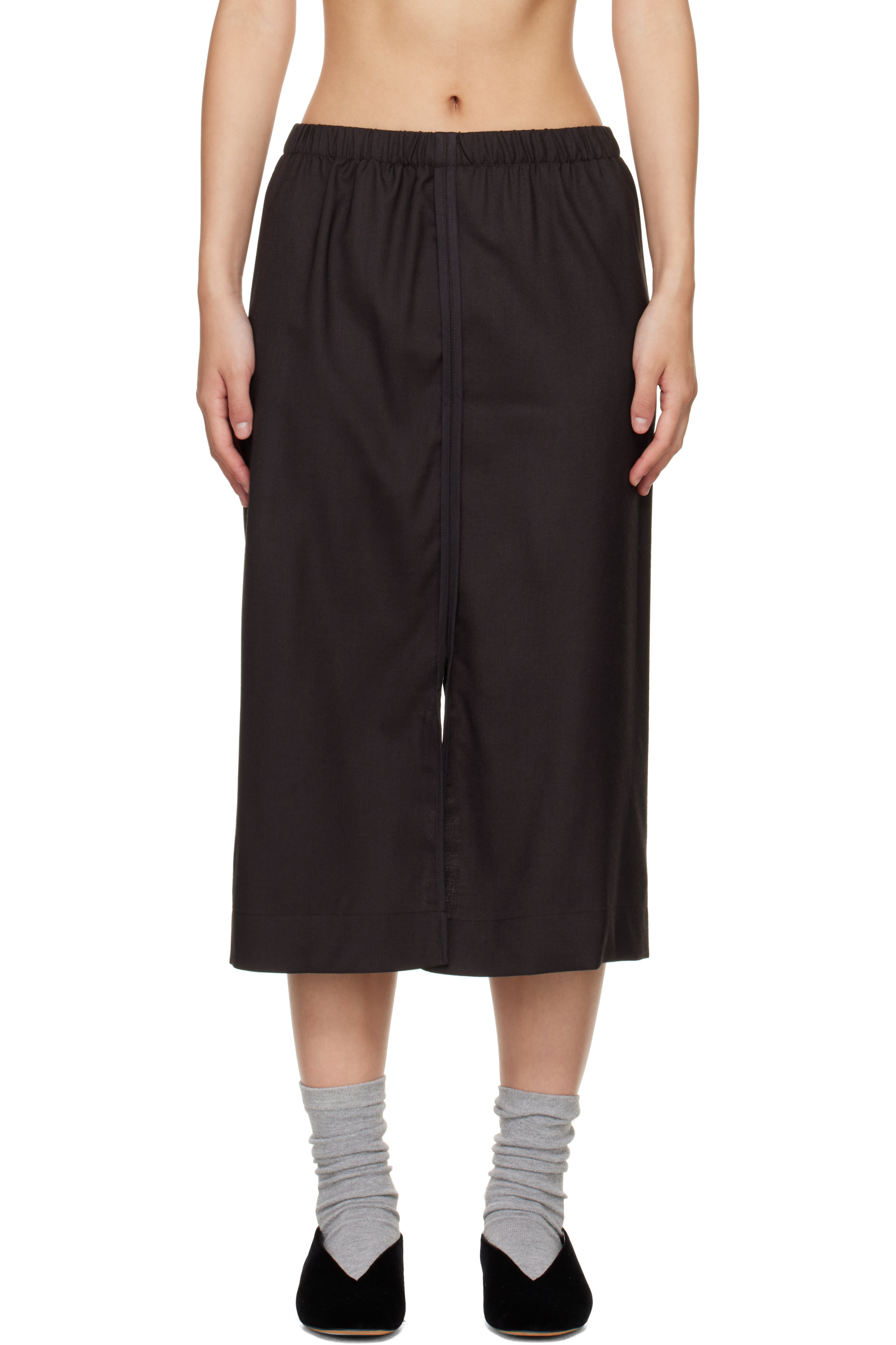 Baserange - Brown Dadar Midi Skirt