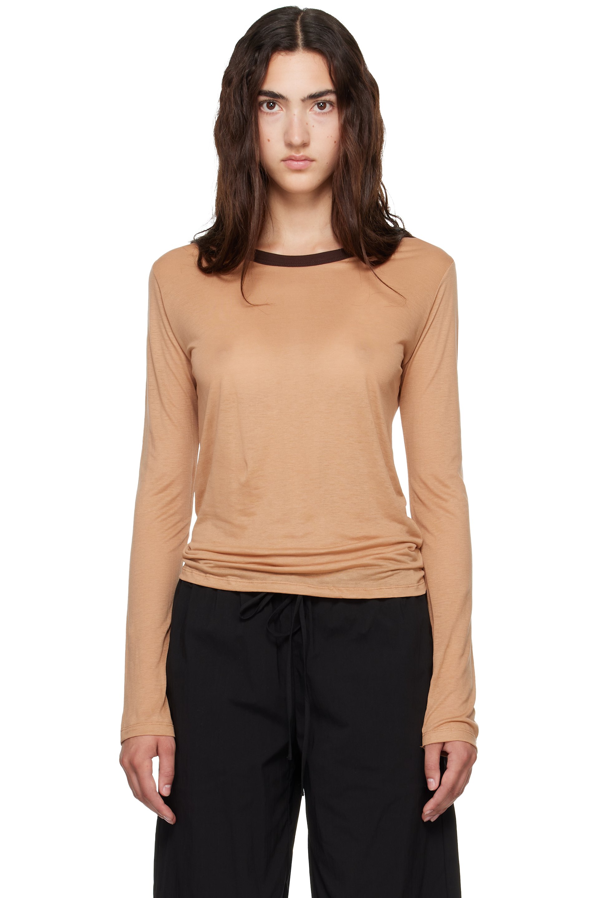 Baserange - Tan Racer Long Sleeve T-shirt