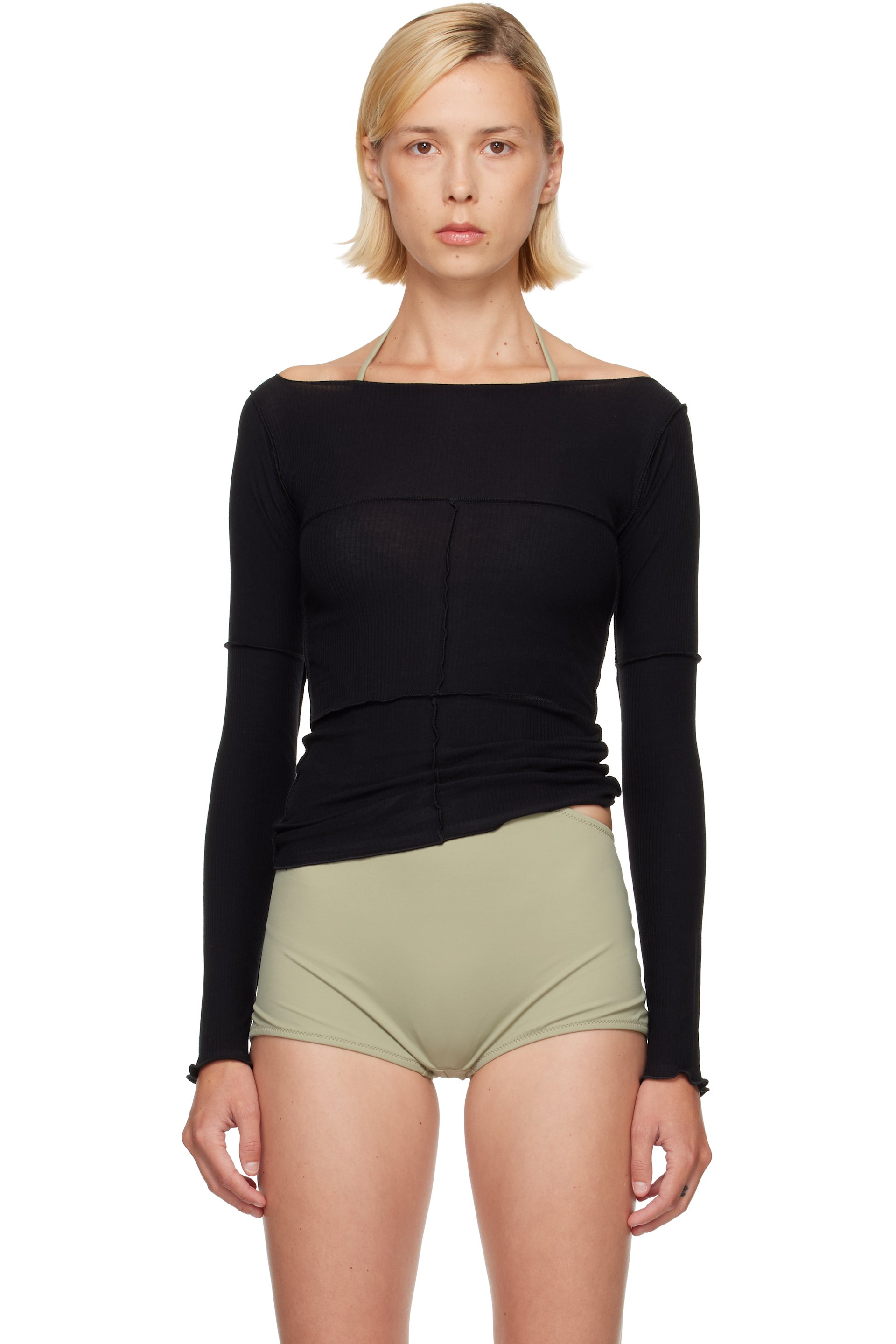 Baserange - SSENSE Exclusive Black Cinder Long Sleeve Top