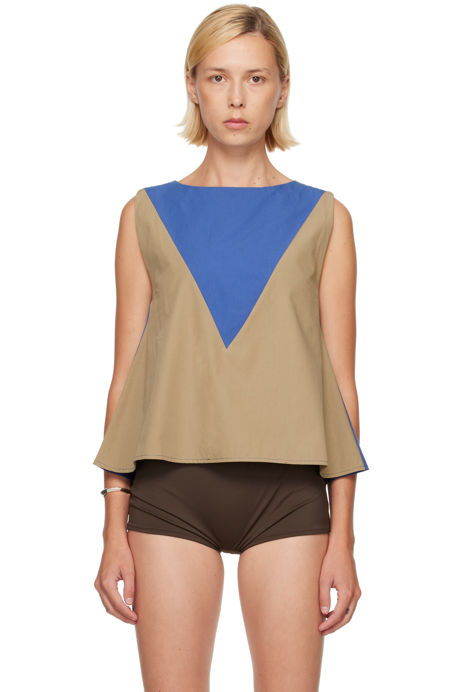 Baserange - Khaki & Blue Tres Top
