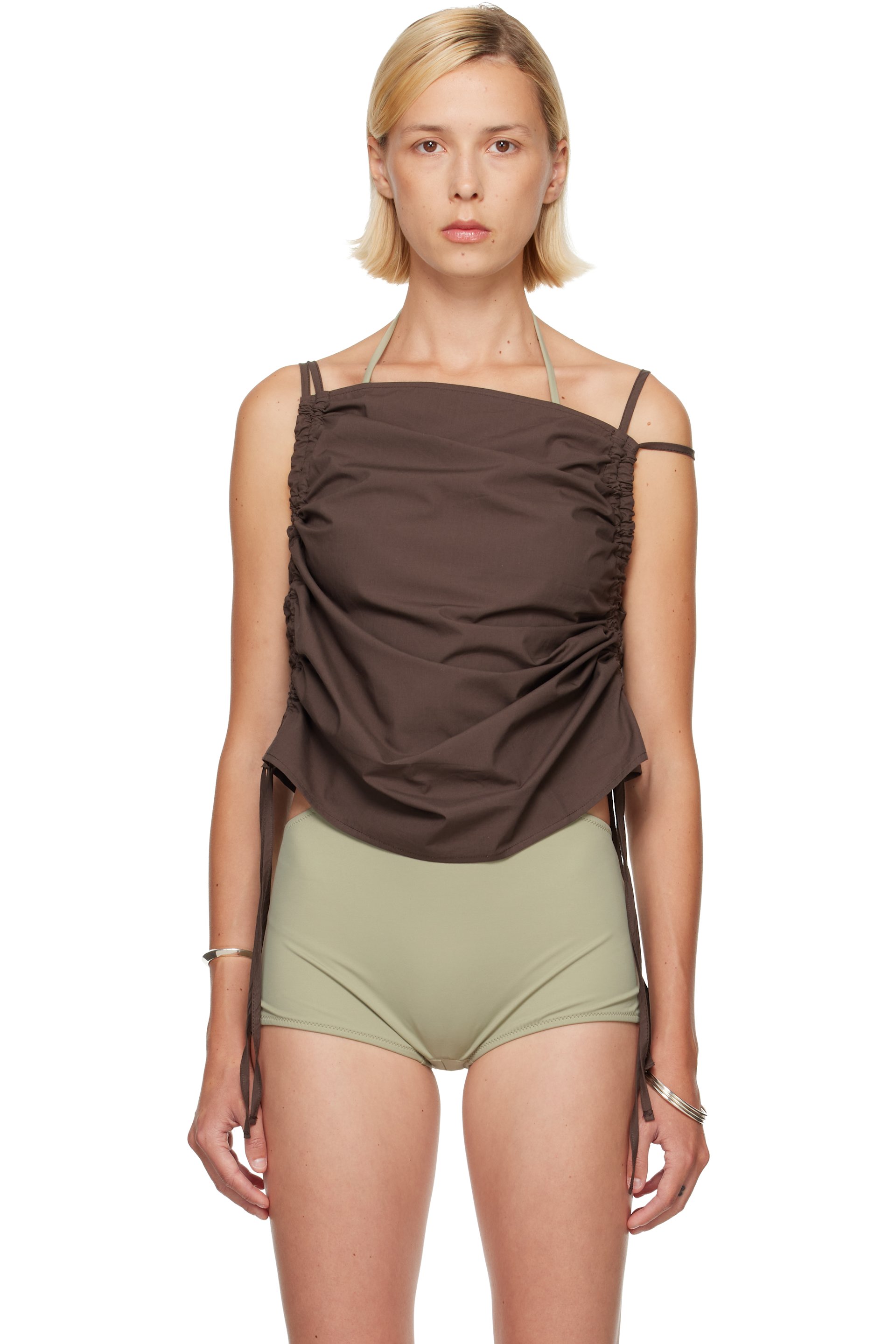 Baserange - SSENSE Exclusive Brown Pictorial Top