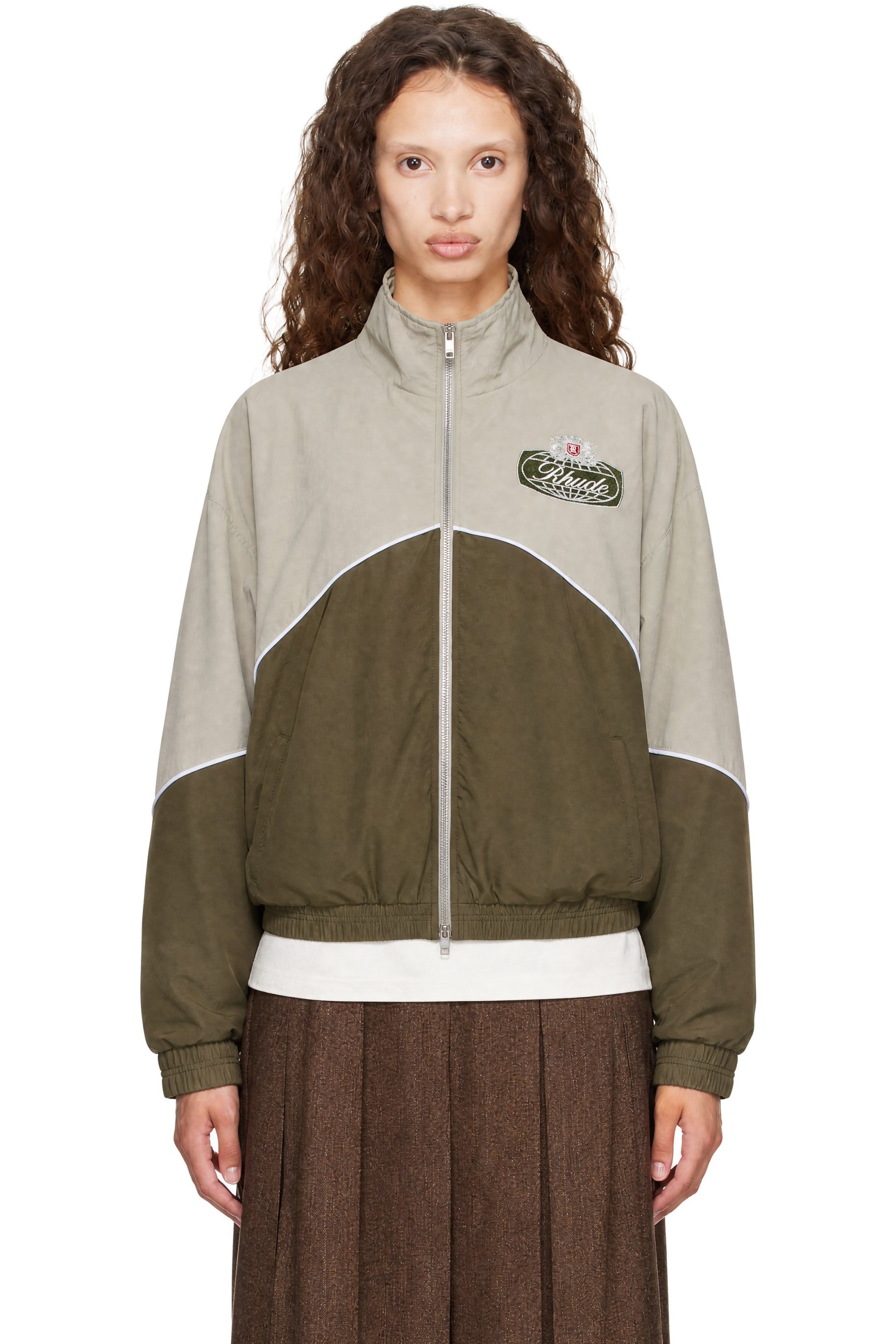 Rhude - Khaki & Taupe Desert Racing Track Jacket