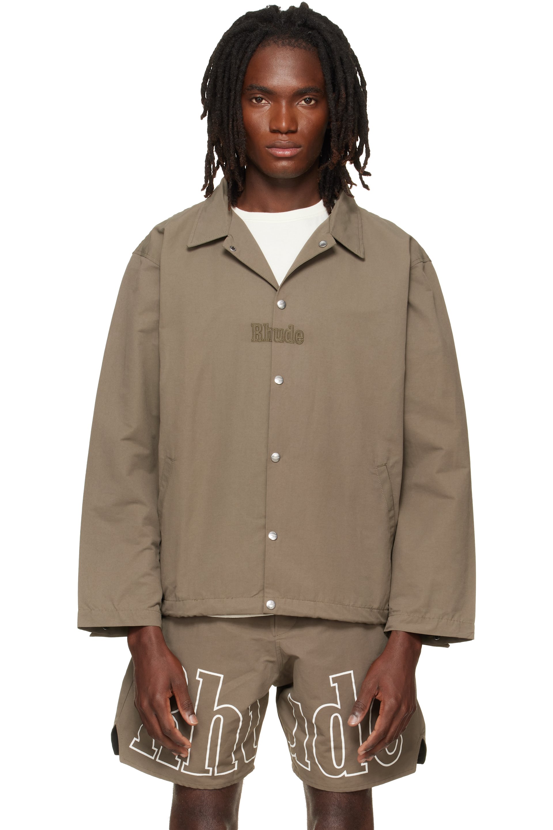 Rhude - Taupe 'Rhude' Logo Coaches Jacket