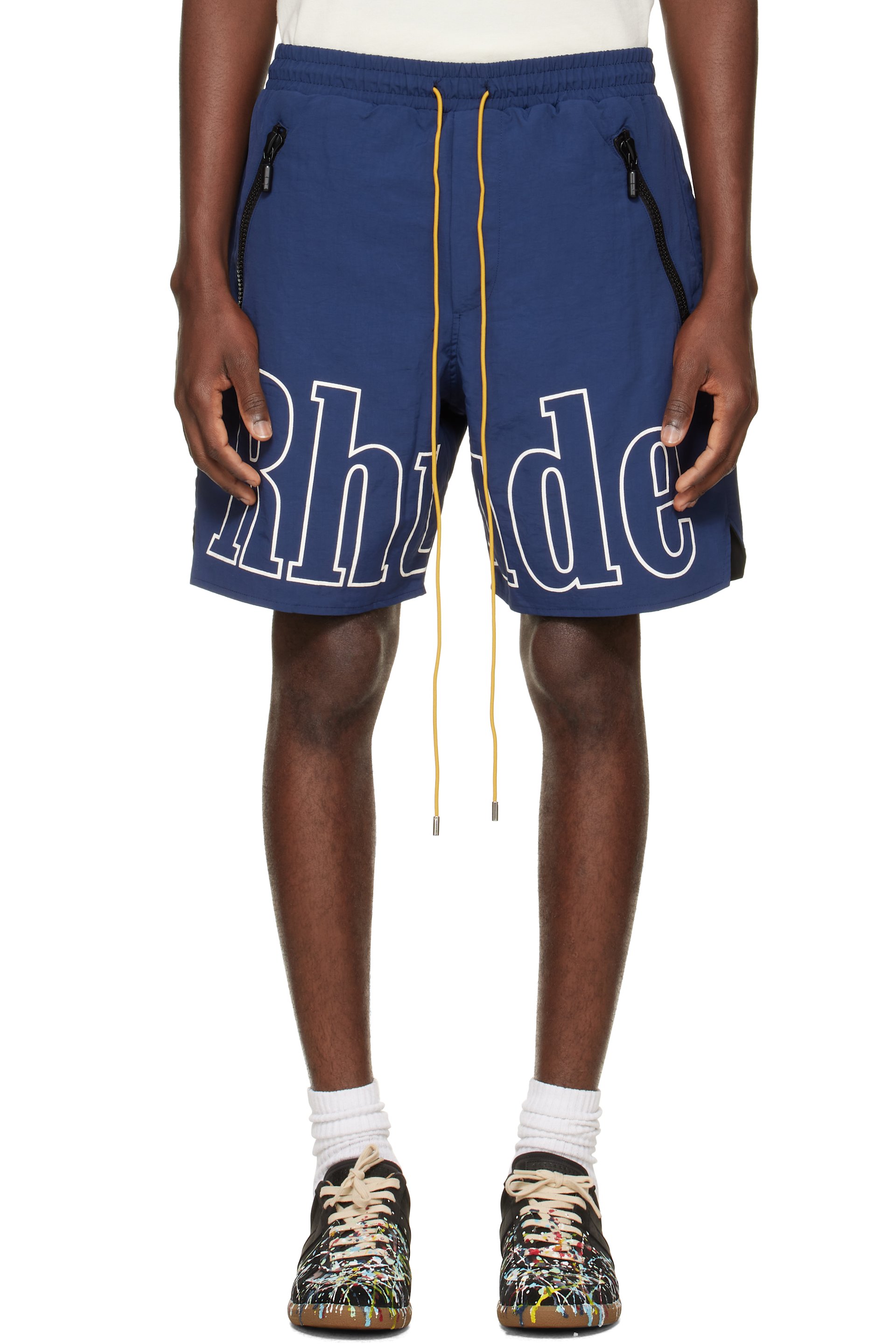 Rhude - Navy 'RH' Logo Shorts