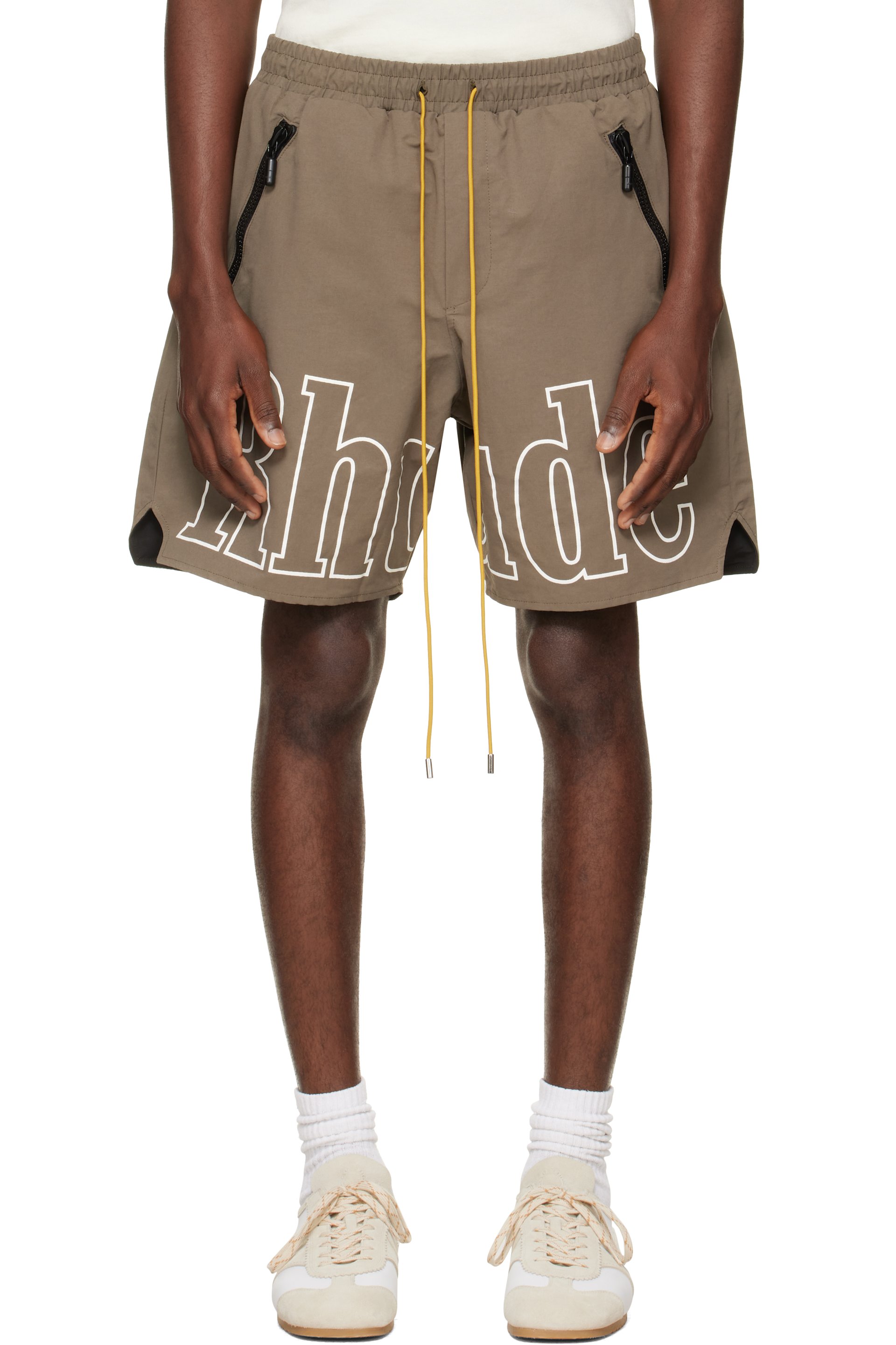 Rhude - Taupe 'RH' Logo Shorts