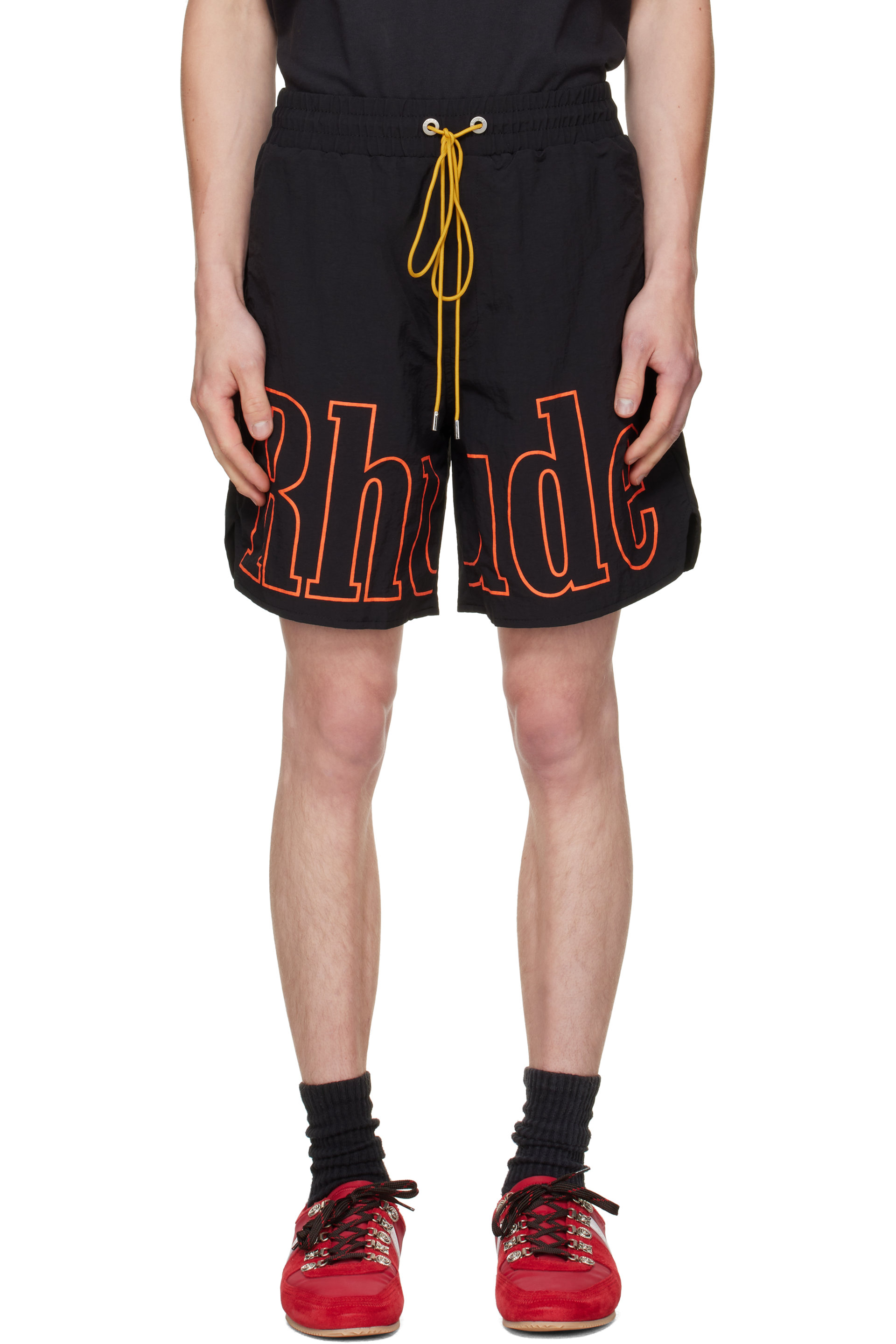 Rhude - Short de survêtement noir à logo