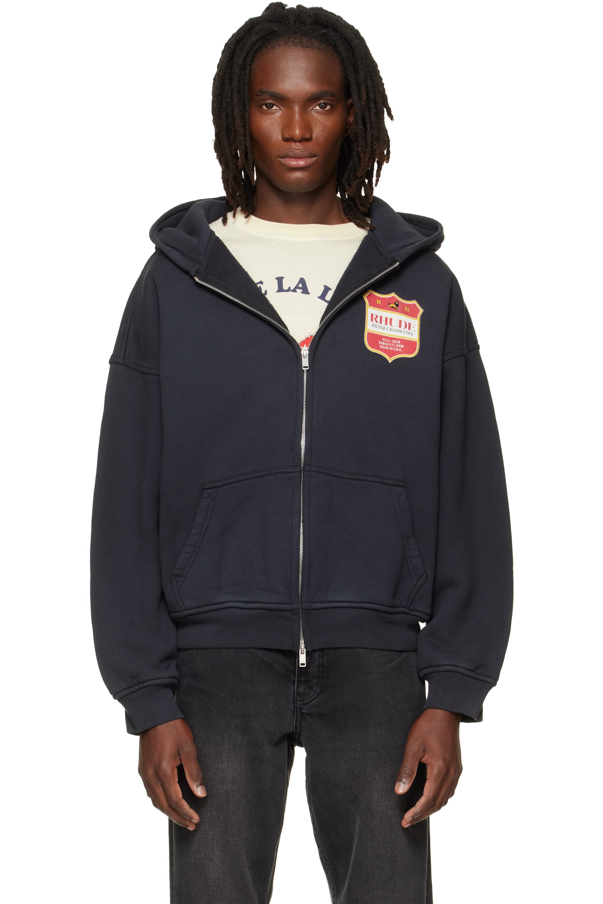 Rhude - Black Filtaro Crest Zip-Up Hoodie