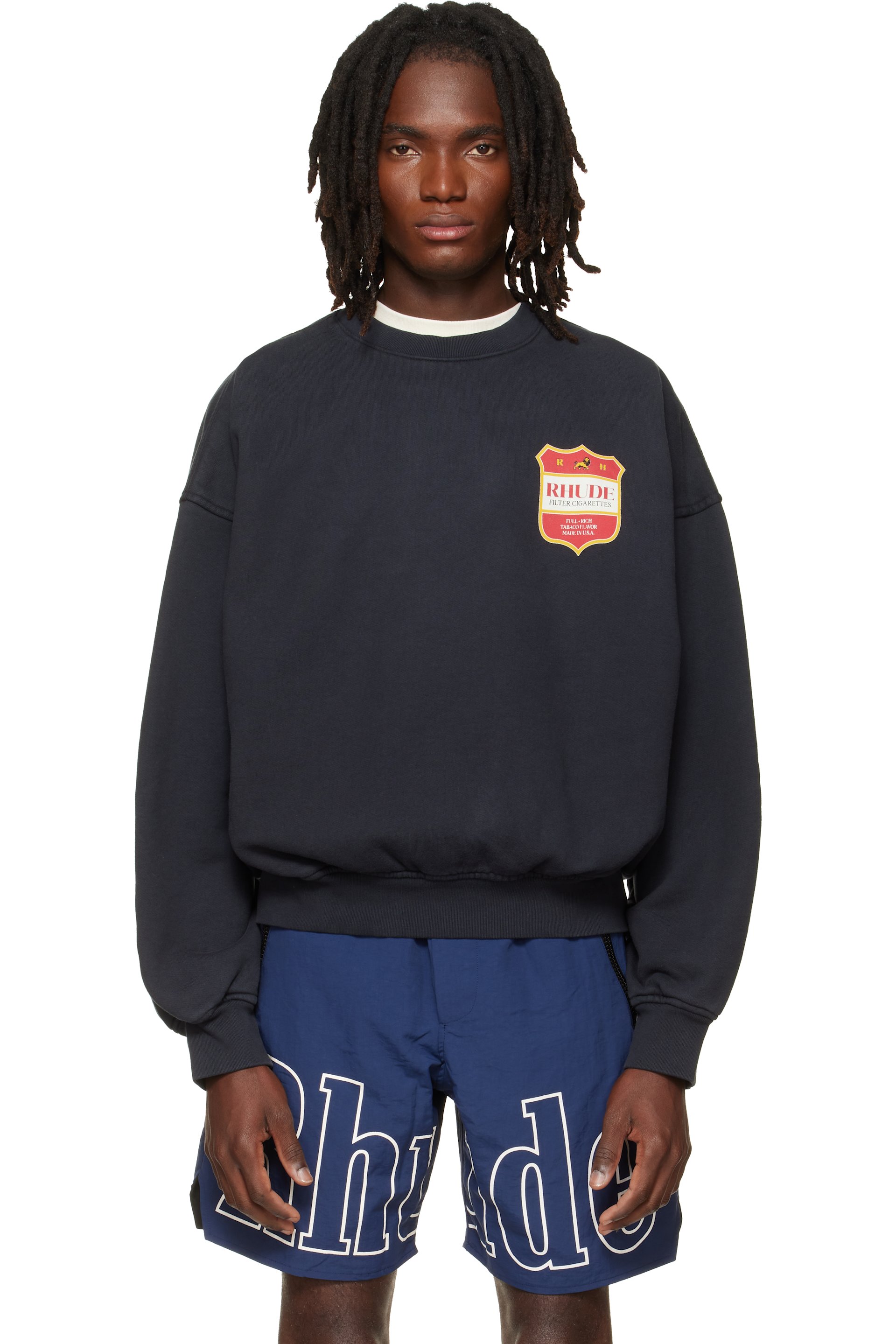 Rhude - Black Filtaro Crest Crewneck Sweatshirt