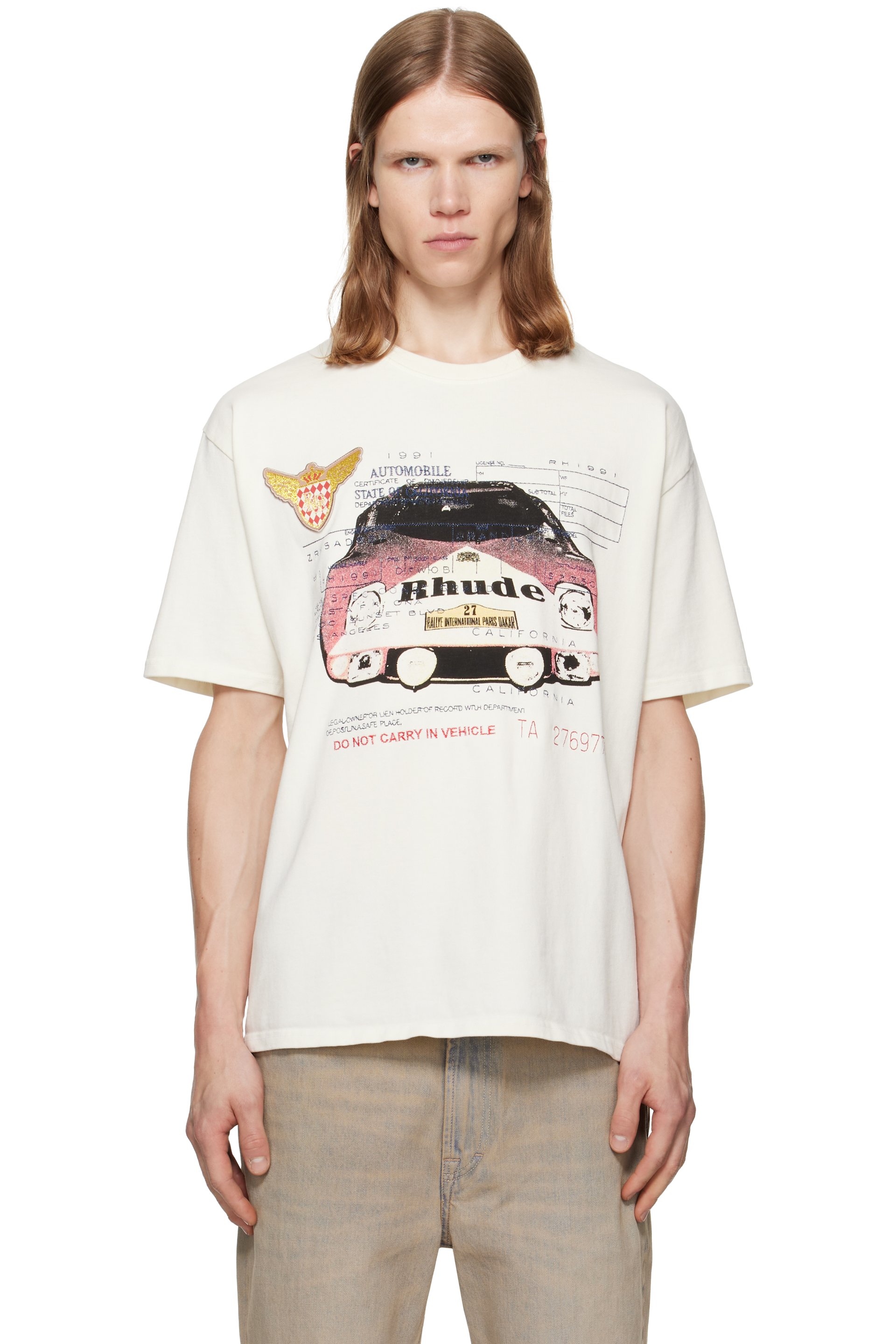 Rhude - Off-White 'Rhude' Slip T-shirt