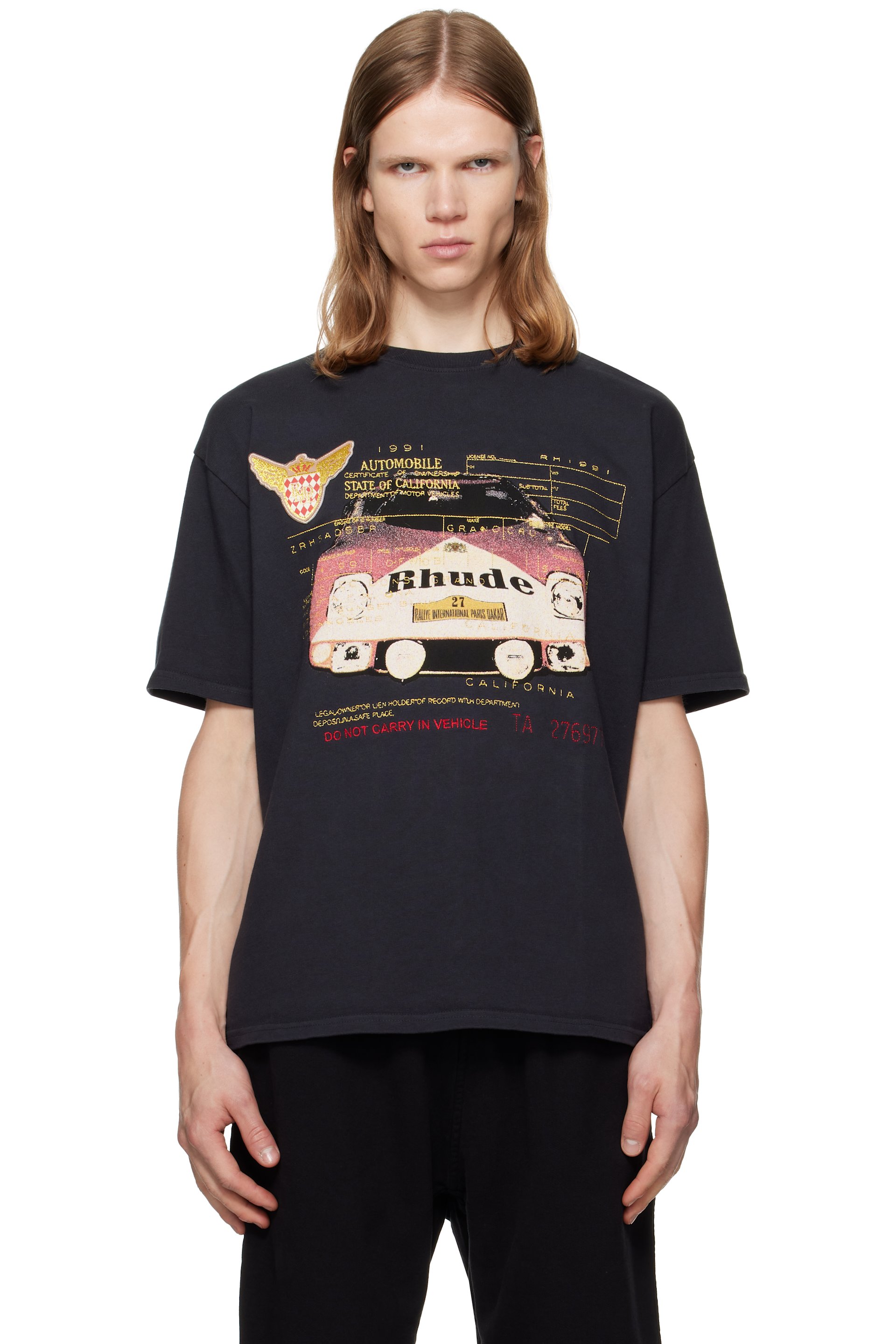 Rhude - Black 'Rhude' Slip T-shirt