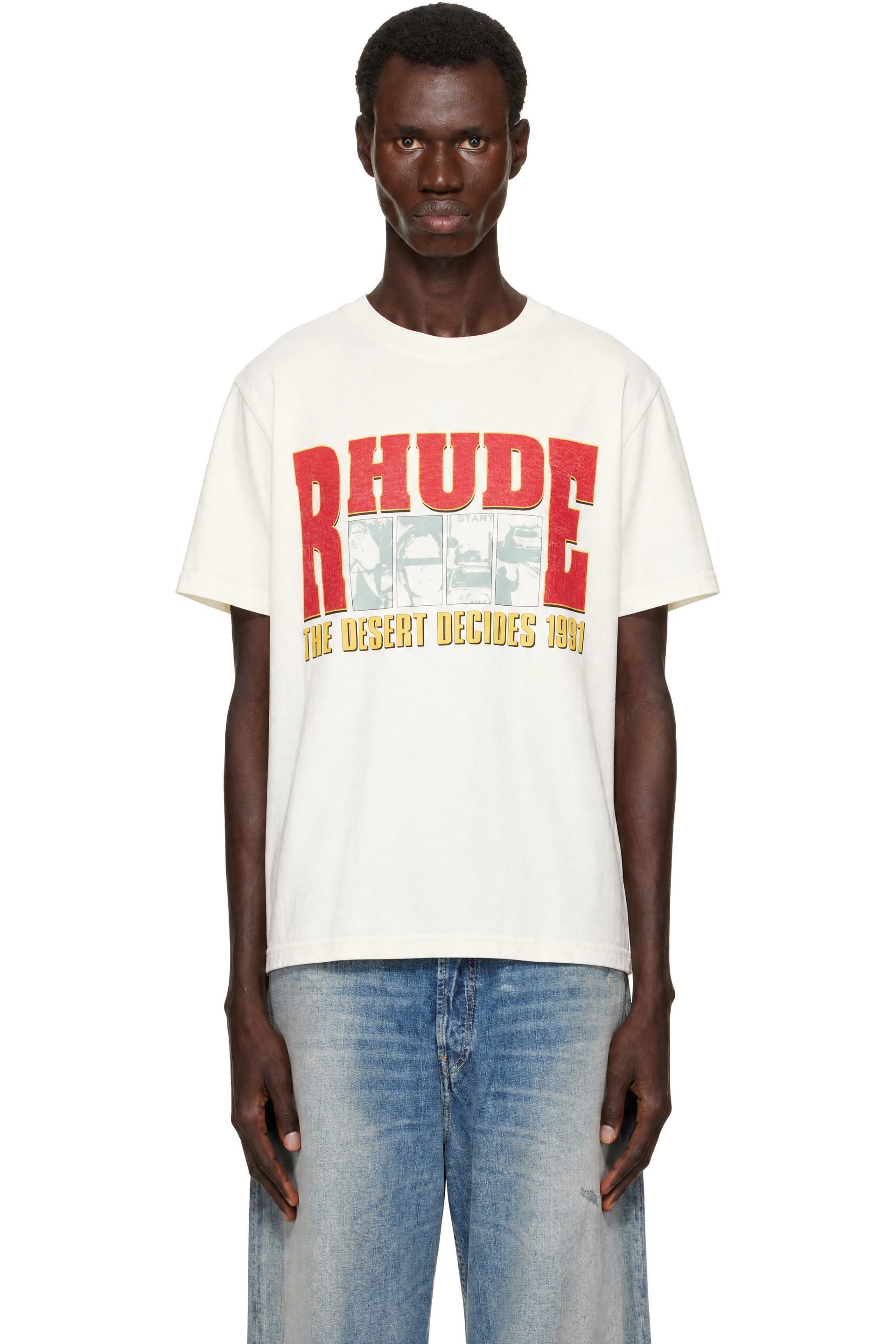 Rhude - 白色 The Desert Decides T 恤