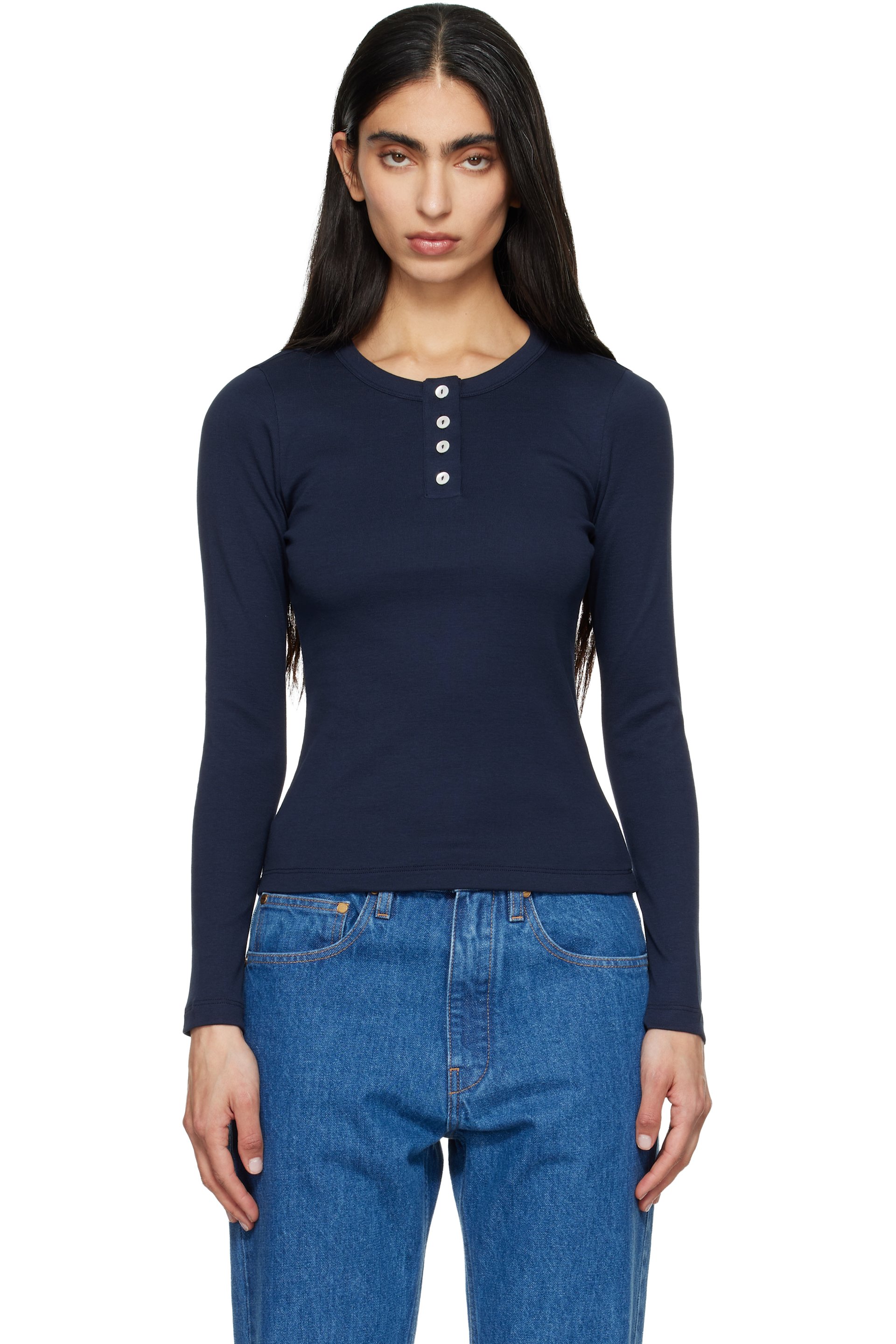 FLORE FLORE - T-shirt à manches longues Jess bleu marine
