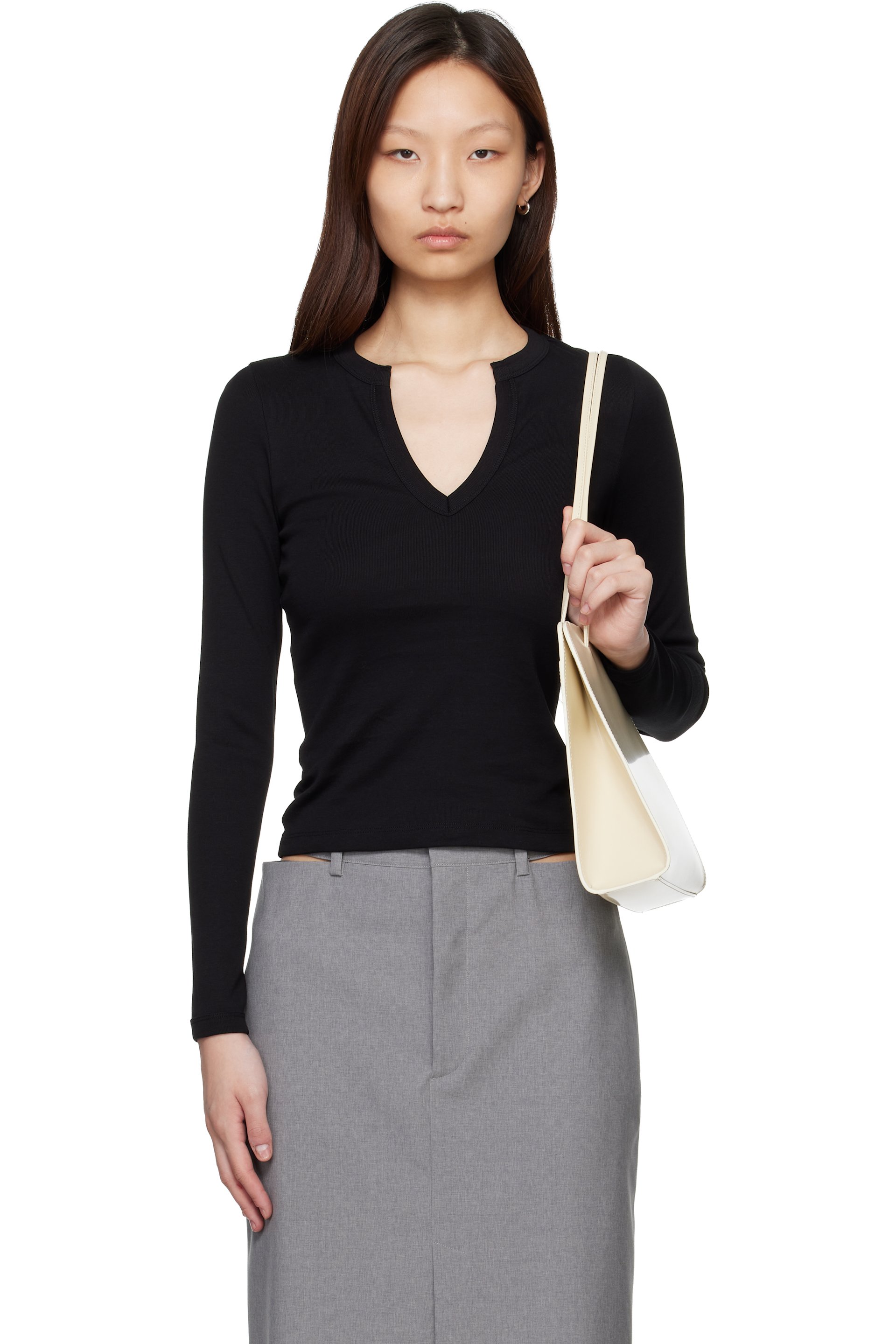 FLORE FLORE - T-shirt à manches longues Iman noir
