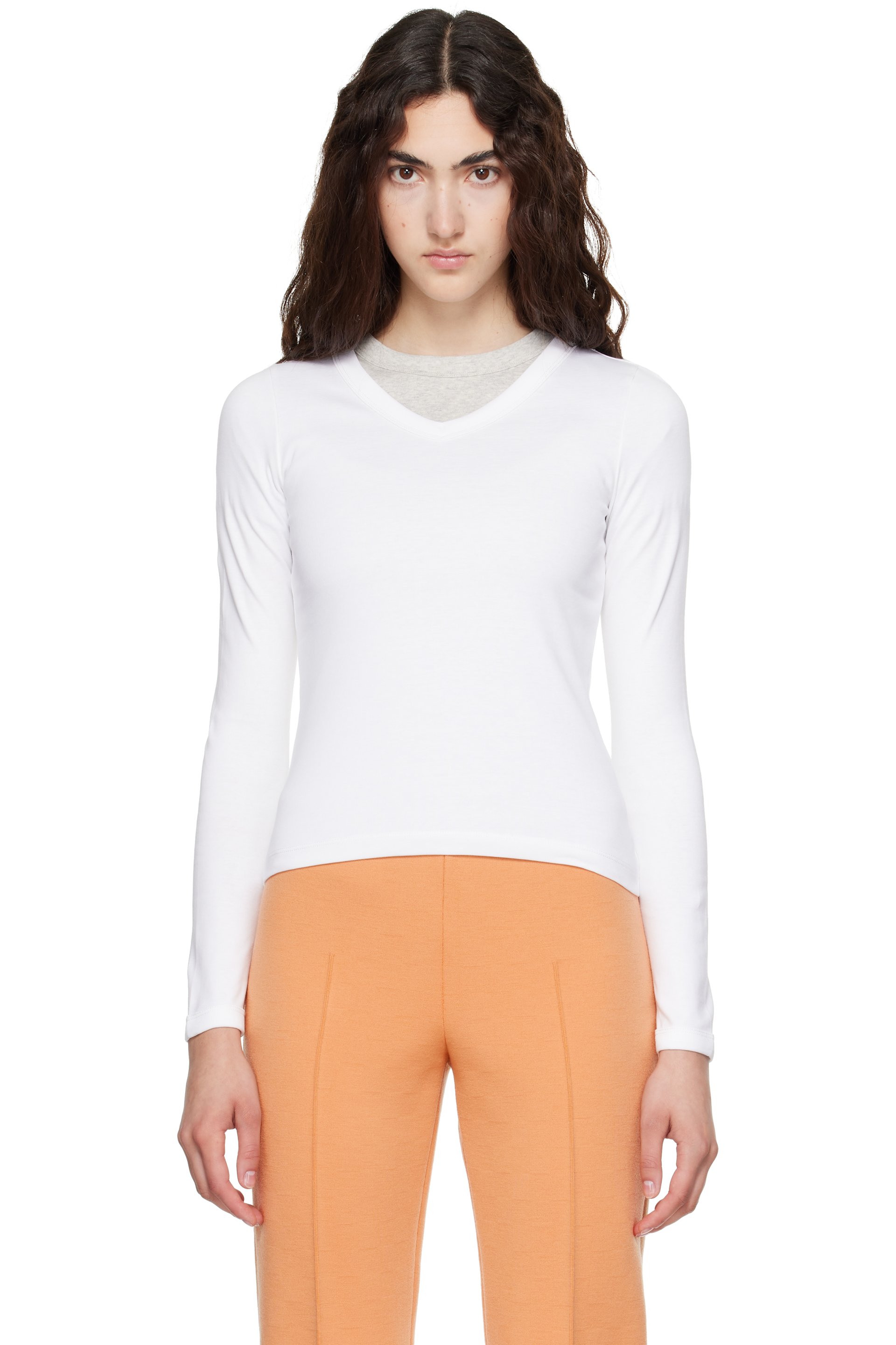 FLORE FLORE - ホワイト Jill 長袖Tシャツ