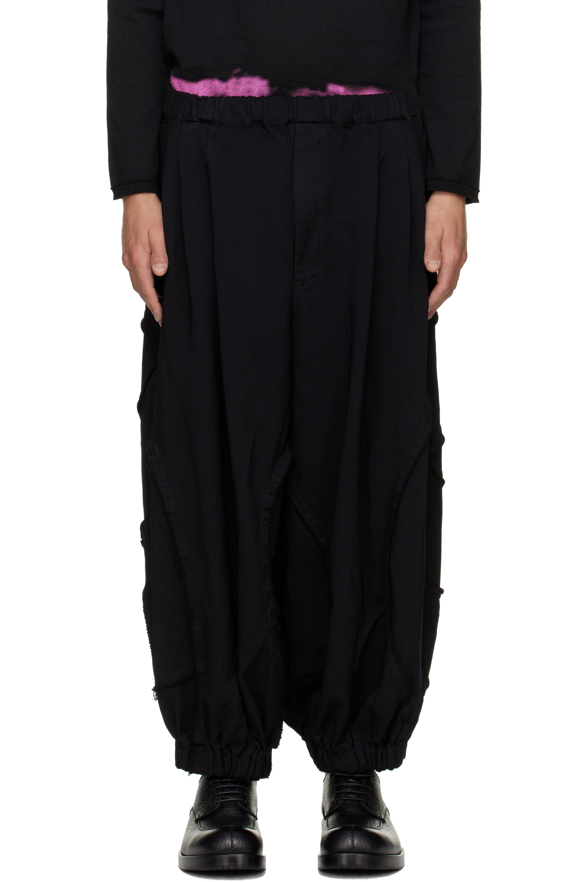 Black Comme des Garçons - Black Polyester Gabardine Trousers