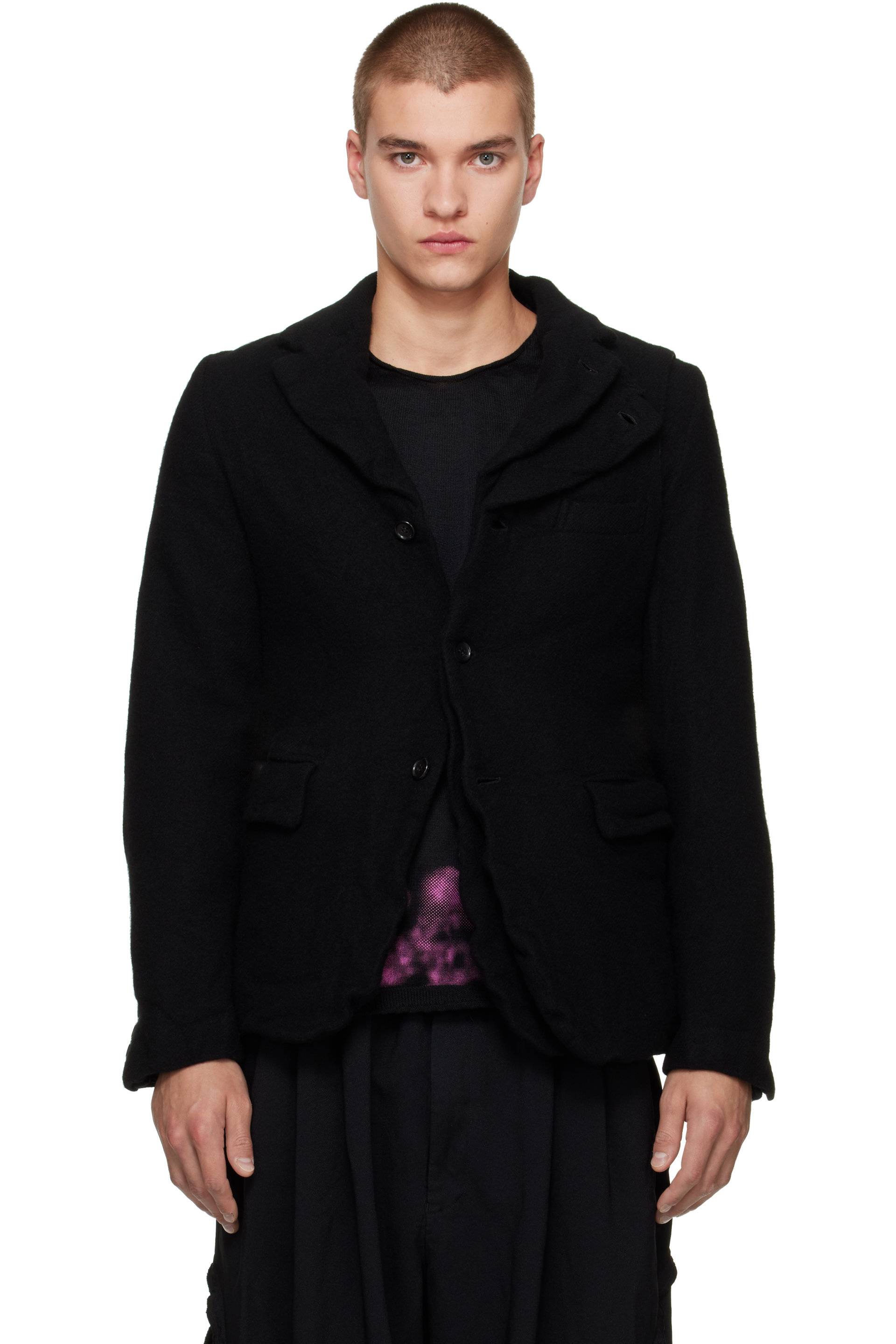 Black Comme des Garçons - Black Top Wool Tweed Medium Blazer
