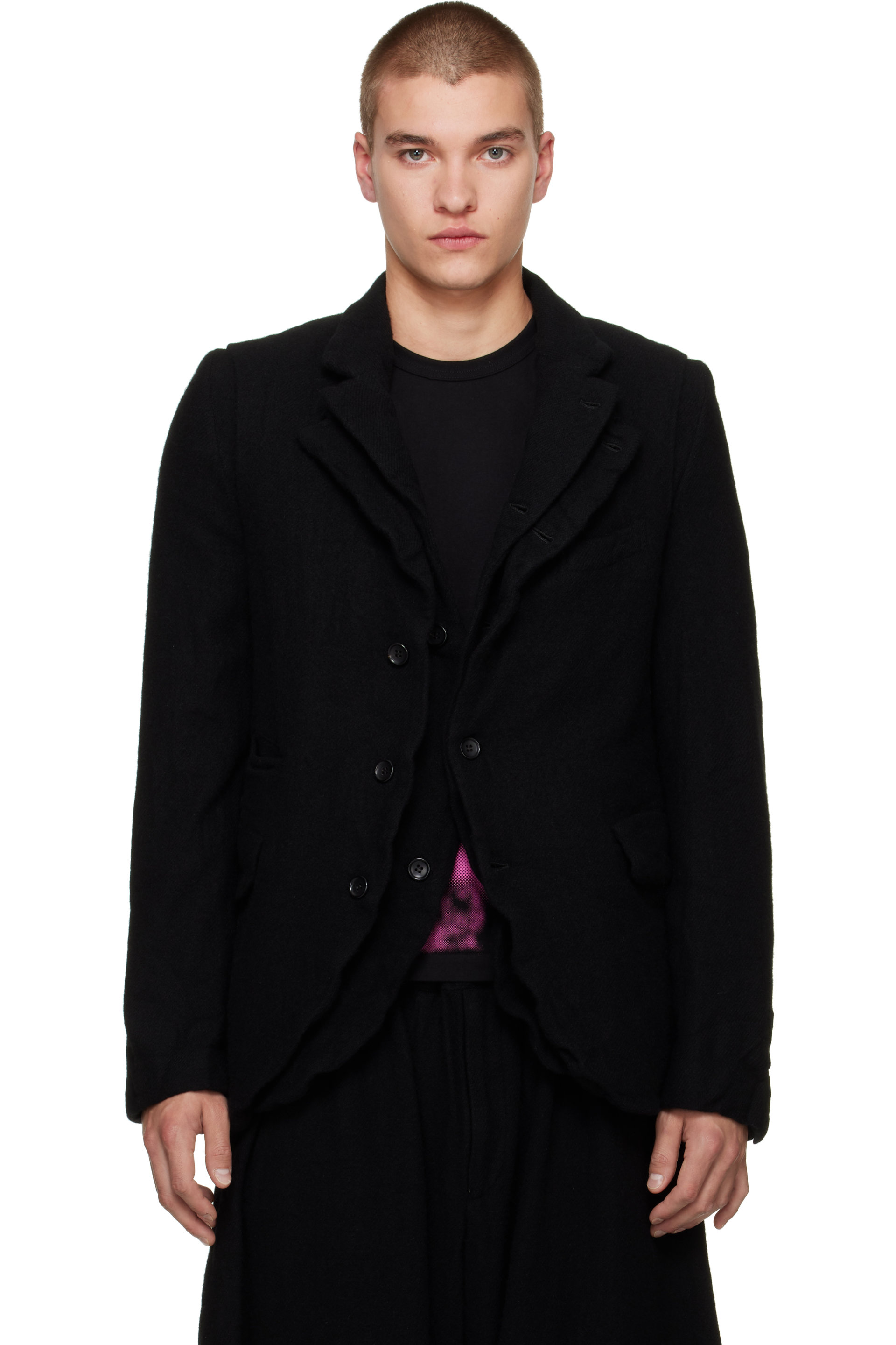 Black Comme des Garçons - Black Top Wool Tweed Medium Blazer