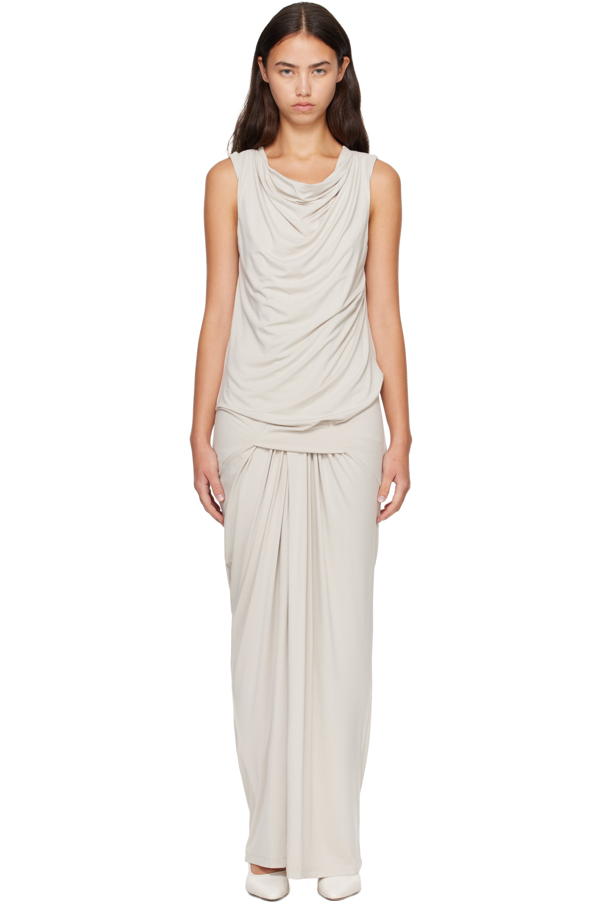 Entire Studios - Gray Drape Maxi Dress