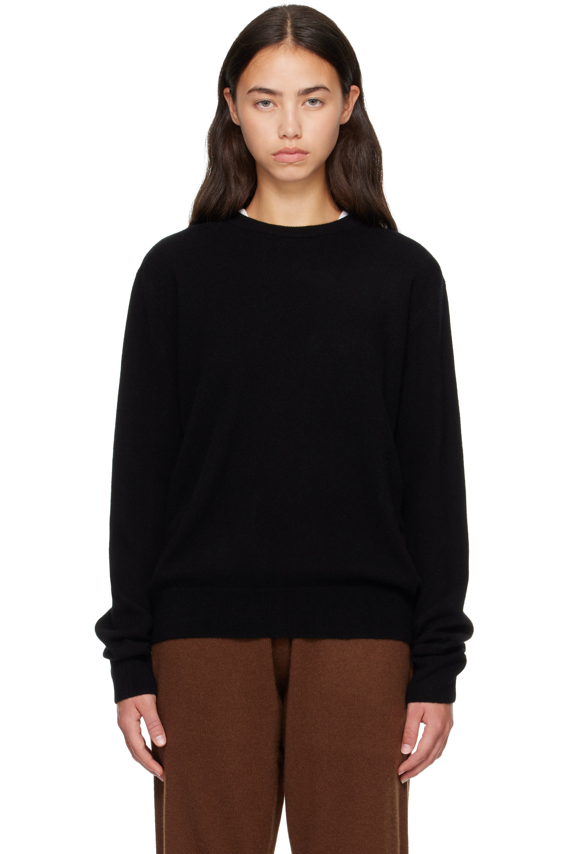 Entire Studios - Black Knit Cashmere Crewneck Sweater