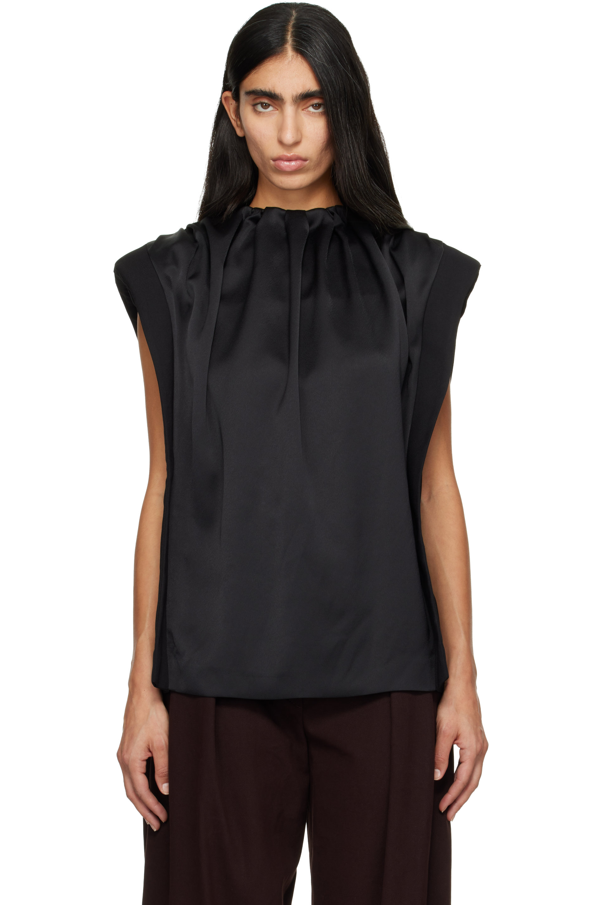 Entire Studios - Black HUGO Edition Draped Blouse