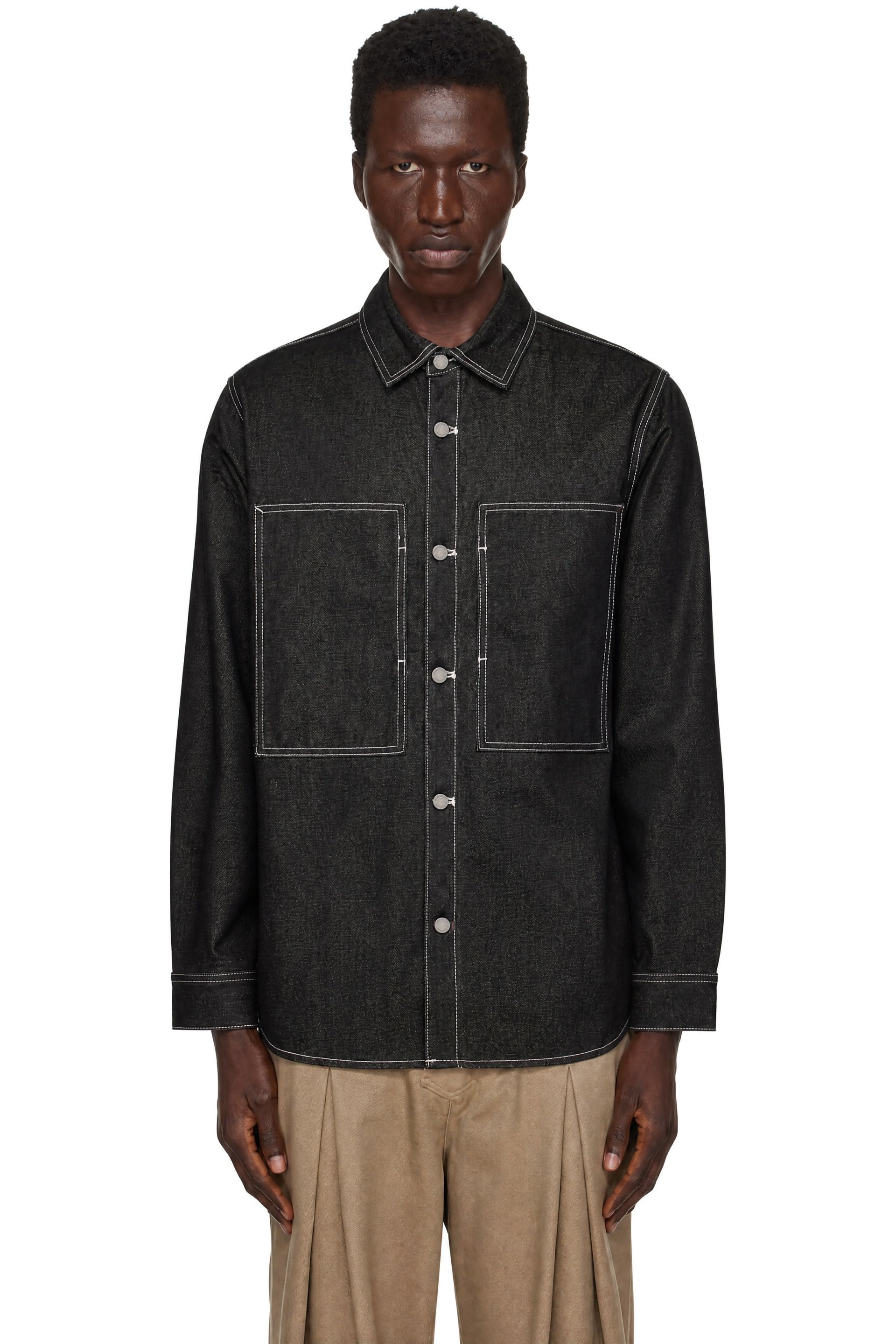 Entire Studios - Black Oversized Denim Shirt