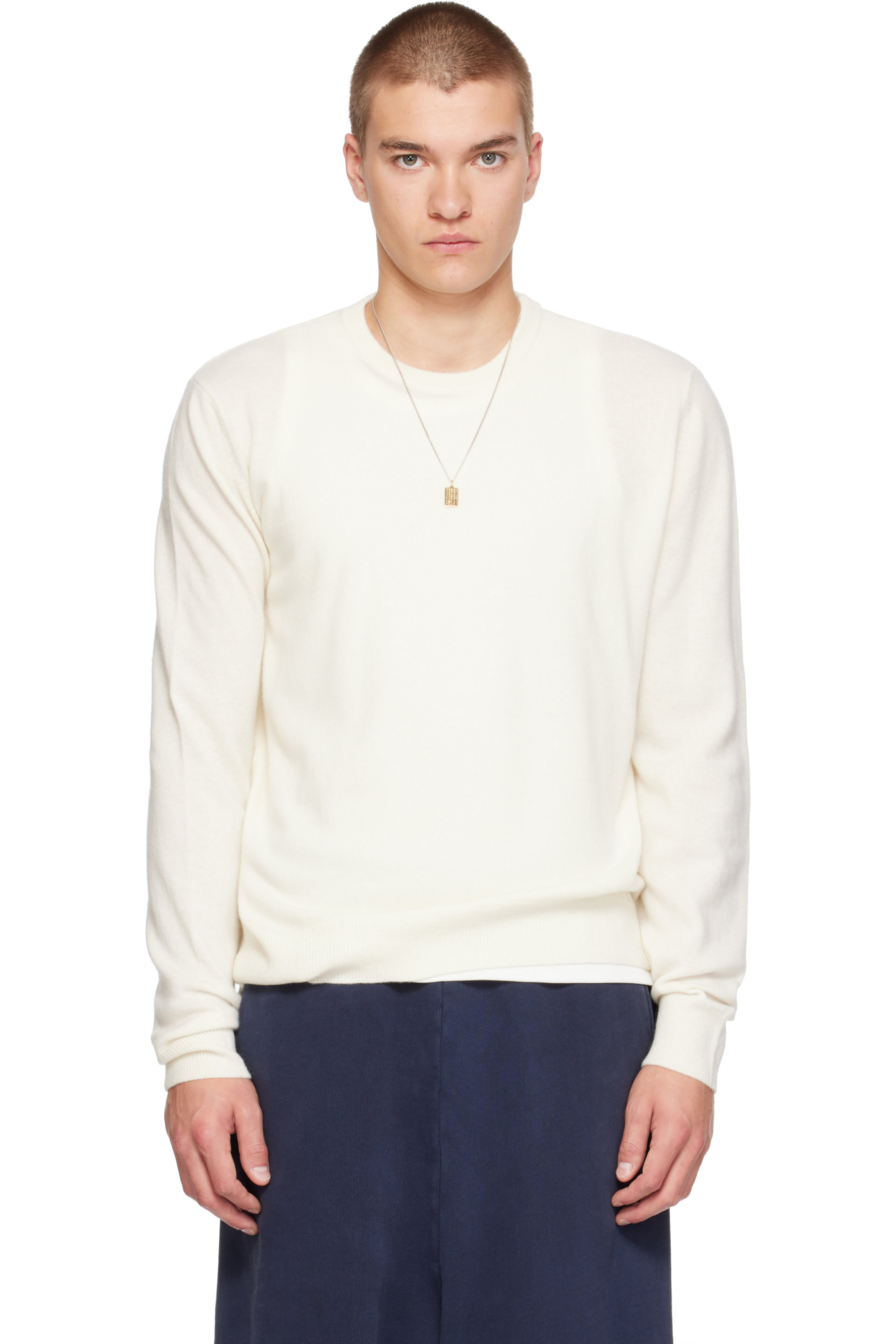 Entire Studios - Off-White Knit Cashmere Crewneck Sweater