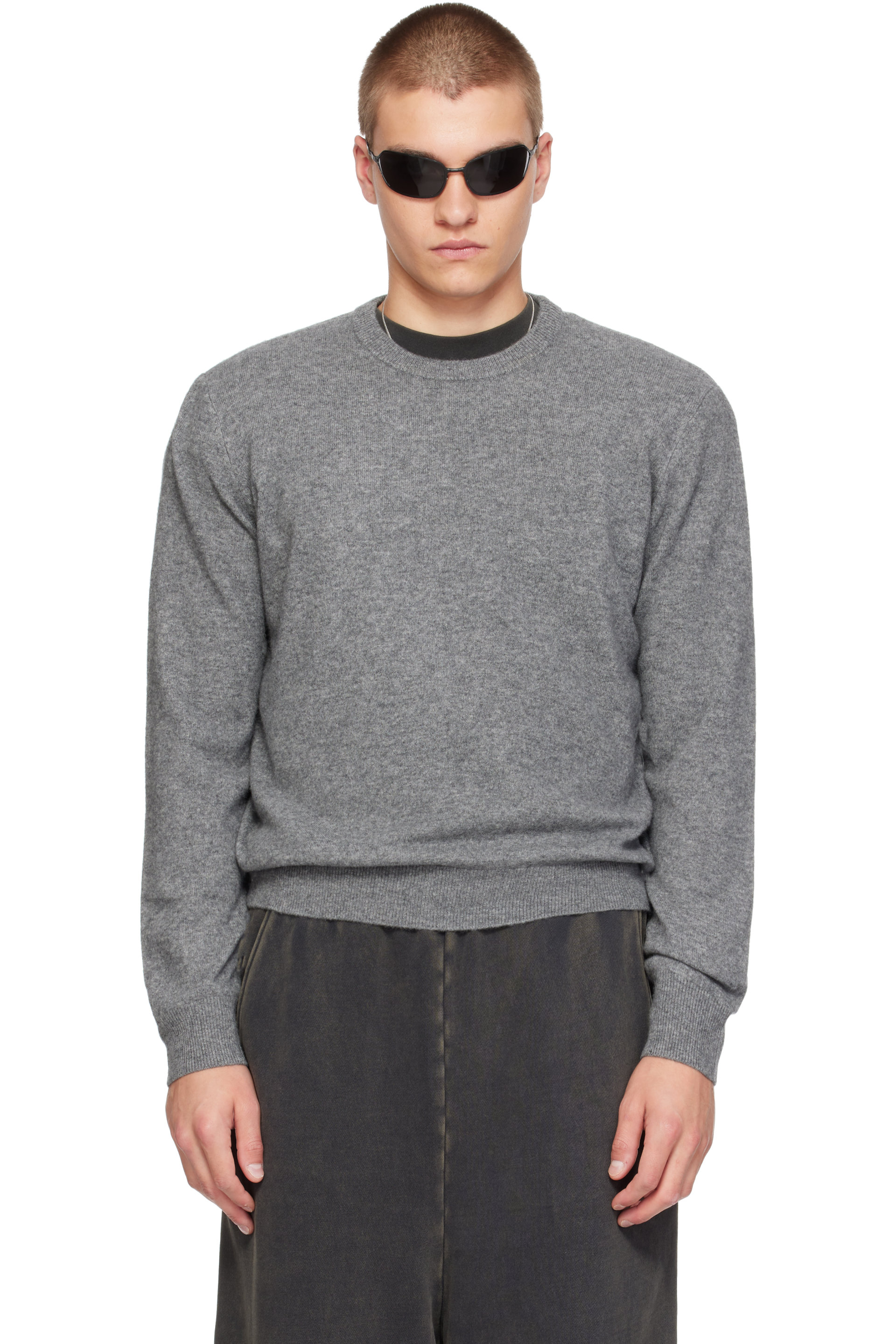 Entire Studios - Gray Knit Cashmere Crewneck Sweater