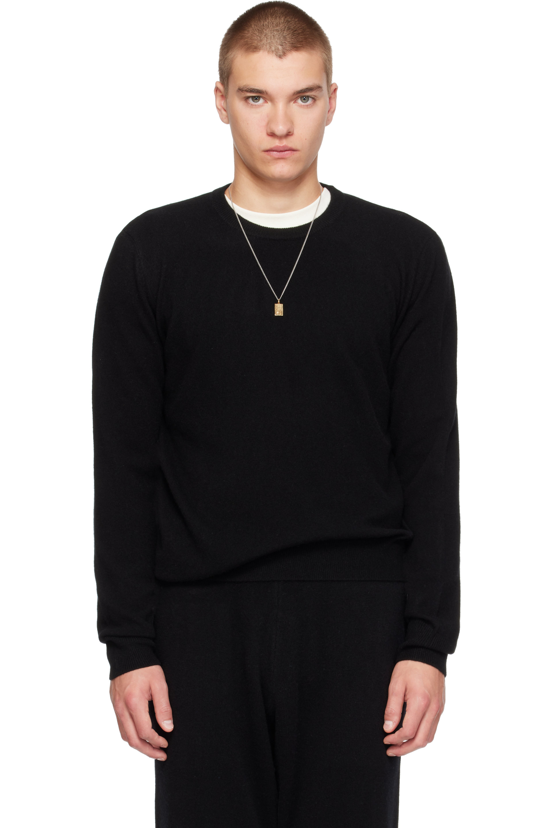 Entire Studios - Black Knit Cashmere Crewneck Sweater