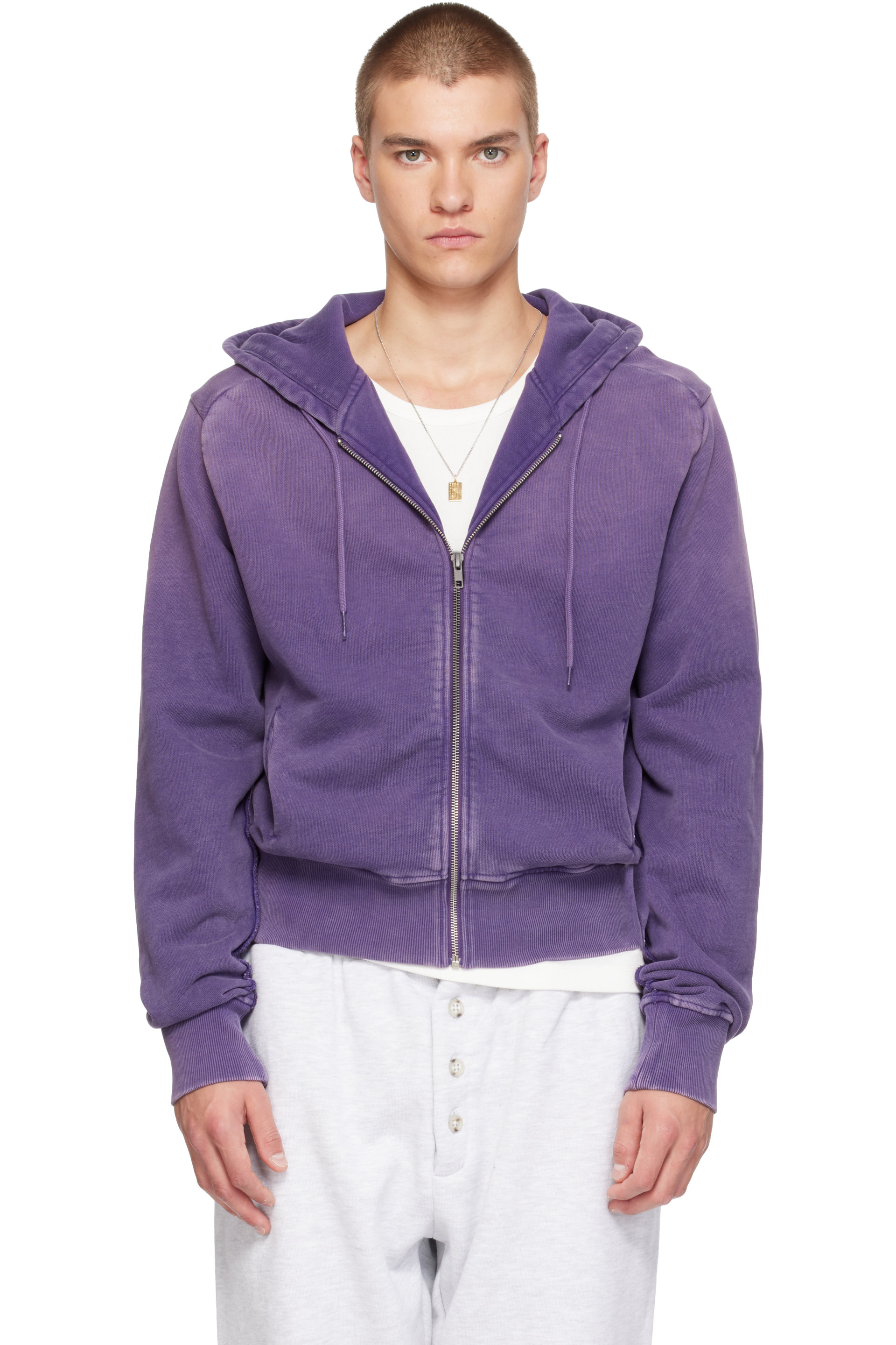 Entire Studios - Purple Slim Zip Up Hoodie