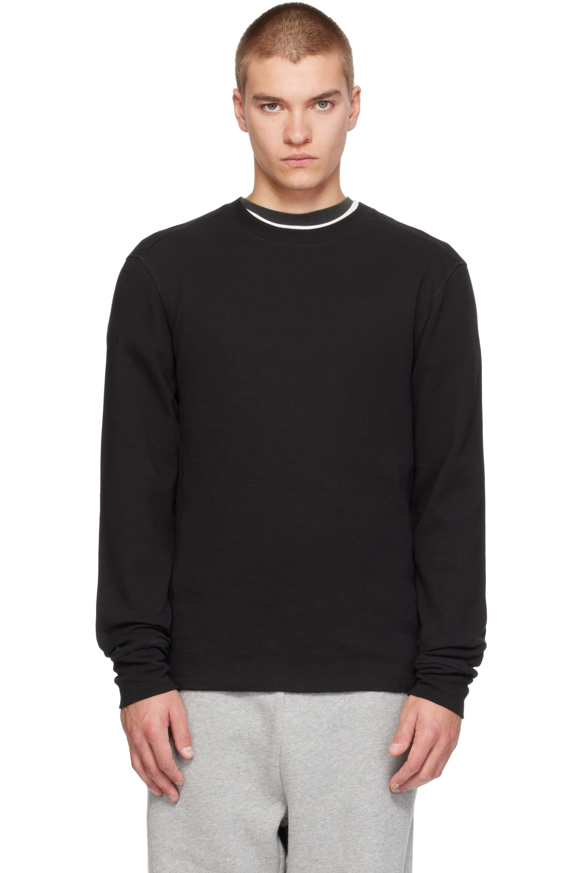 Entire Studios - Black Thermal Long Sleeve T-shirt
