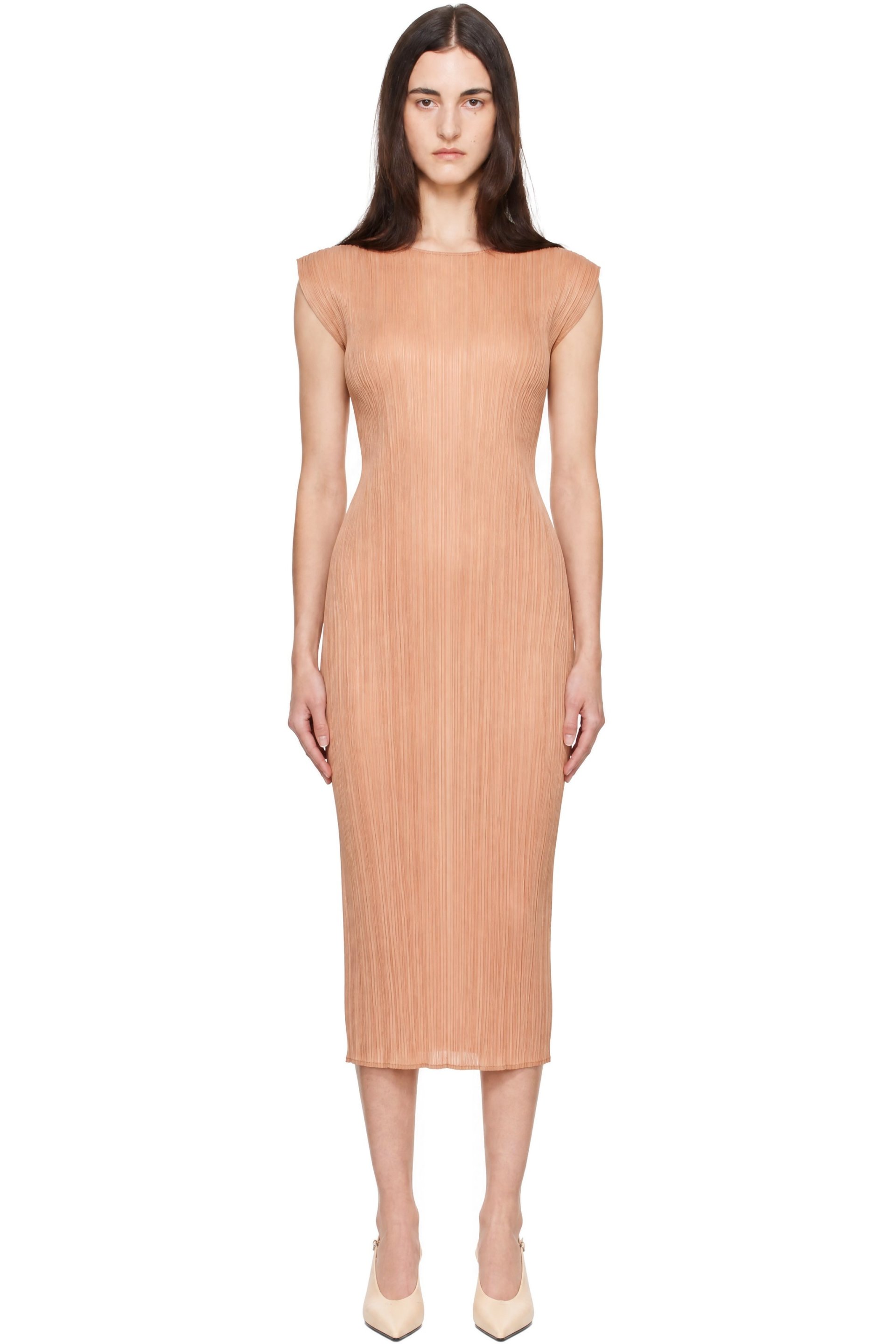 PLEATS PLEASE ISSEY MIYAKE - Beige Monthly Colors June Midi Dress