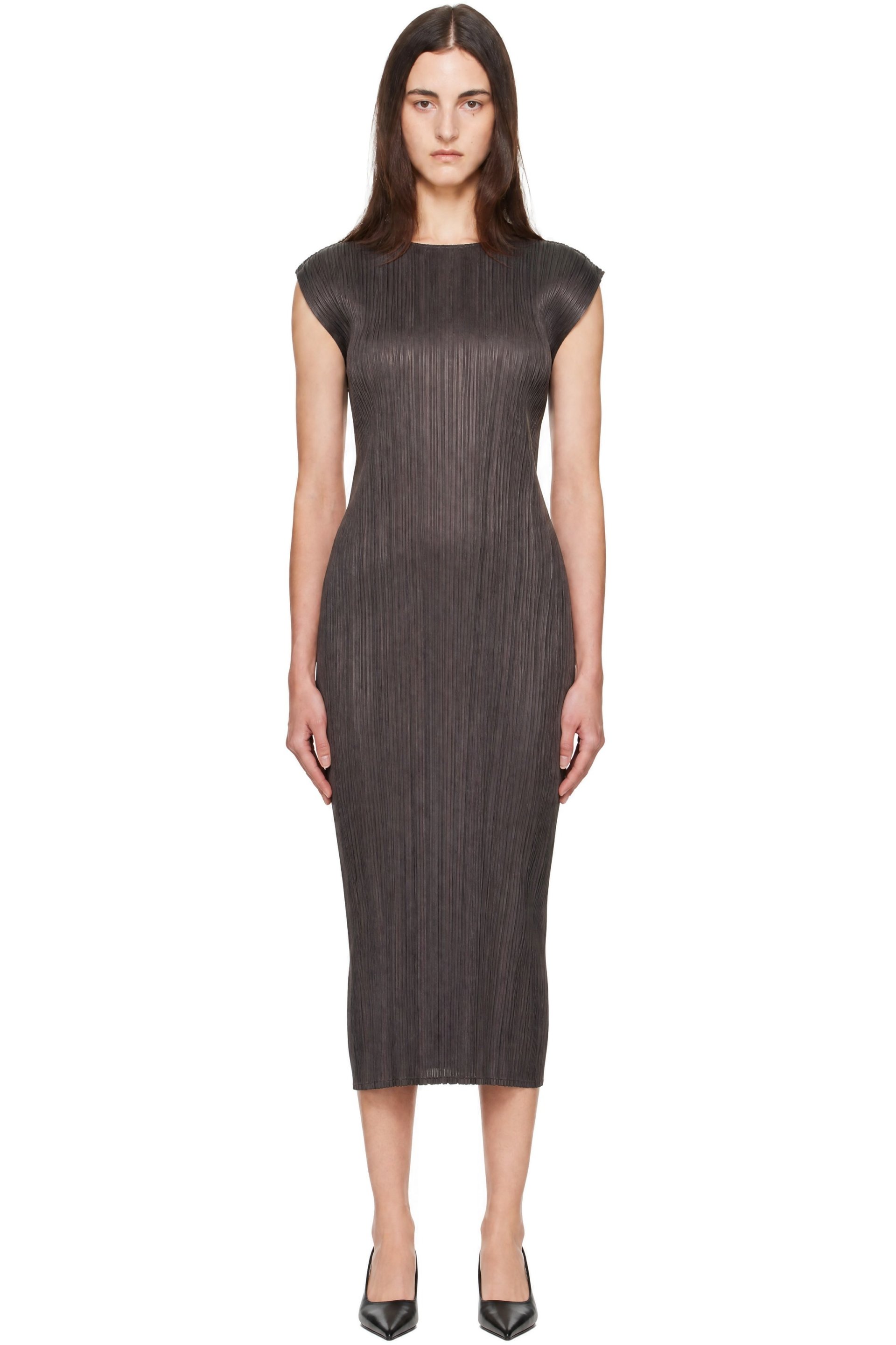 PLEATS PLEASE ISSEY MIYAKE - Gray Monthly Colors June Midi Dress